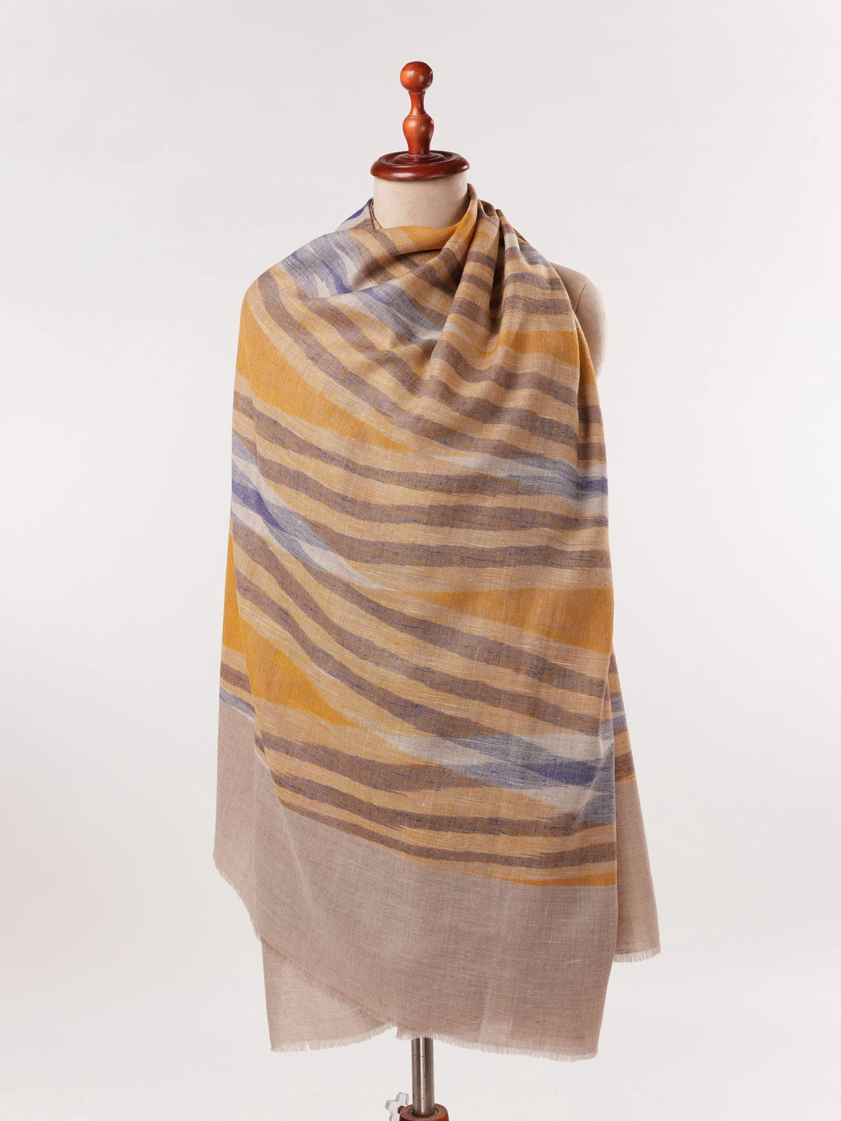Pure Pashmina Shawl with Handwoven Ikat