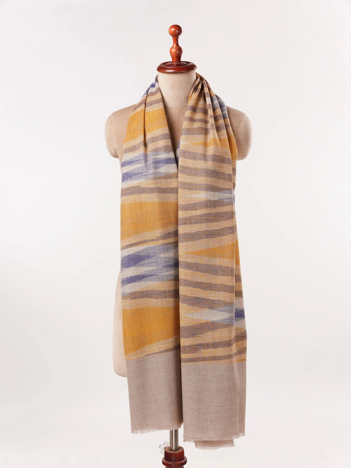 Pure Pashmina Shawl with Handwoven Ikat