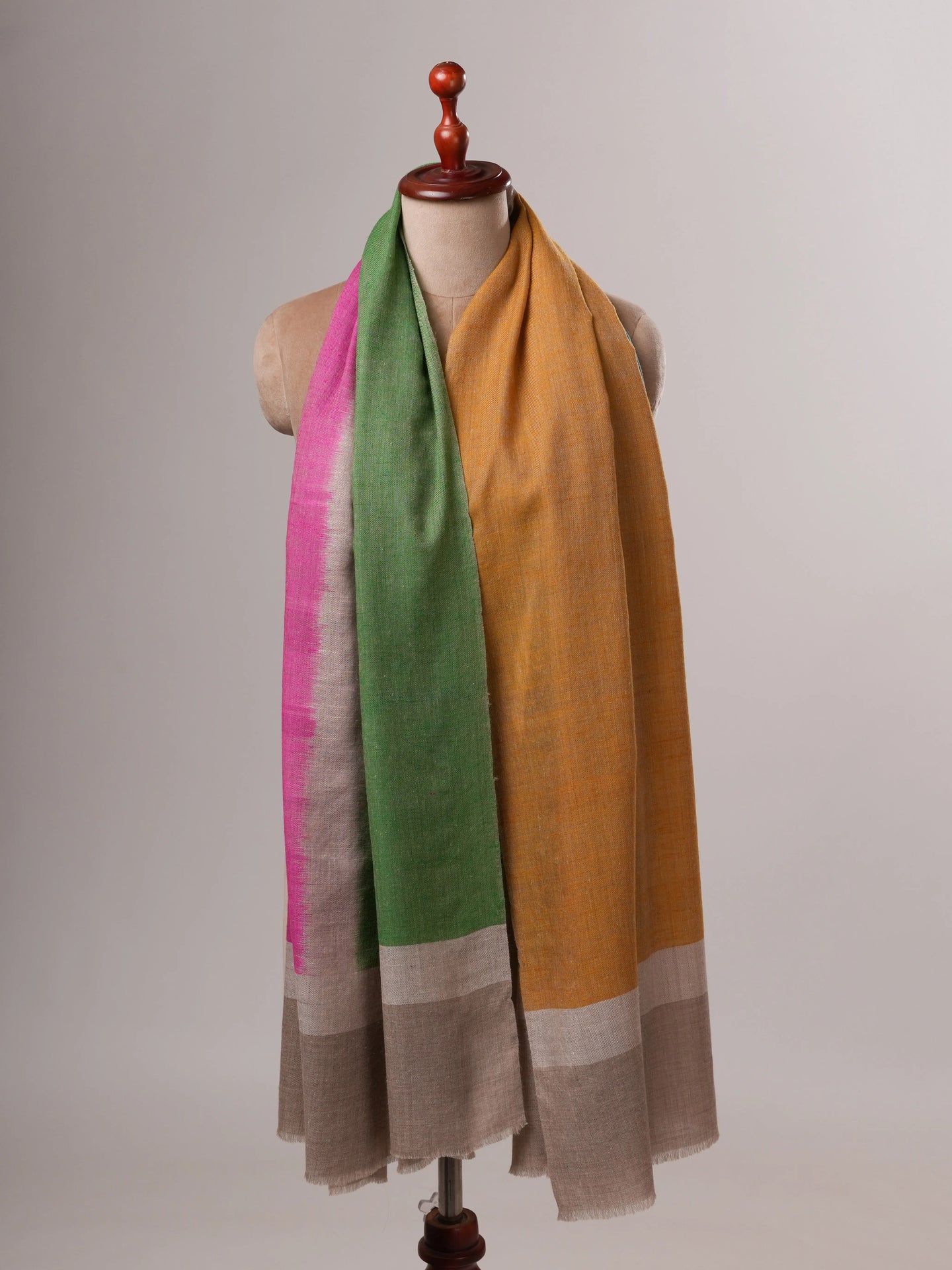 Handloomed Featherlight Baby Soft Ikat Pashmina Wrap Shahkaar