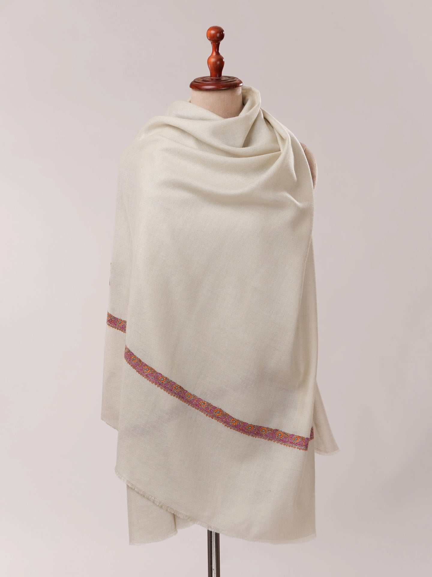 Soft Pashmina Shawl with Classic Hashia Hand Embroidery Shahkaar.com