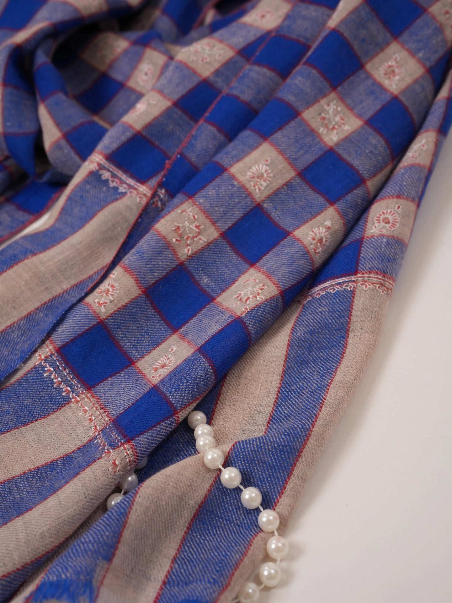 Featherlight Buteh Hand Embroidered Baby Soft Cashmere Scarf Shahkaar.com