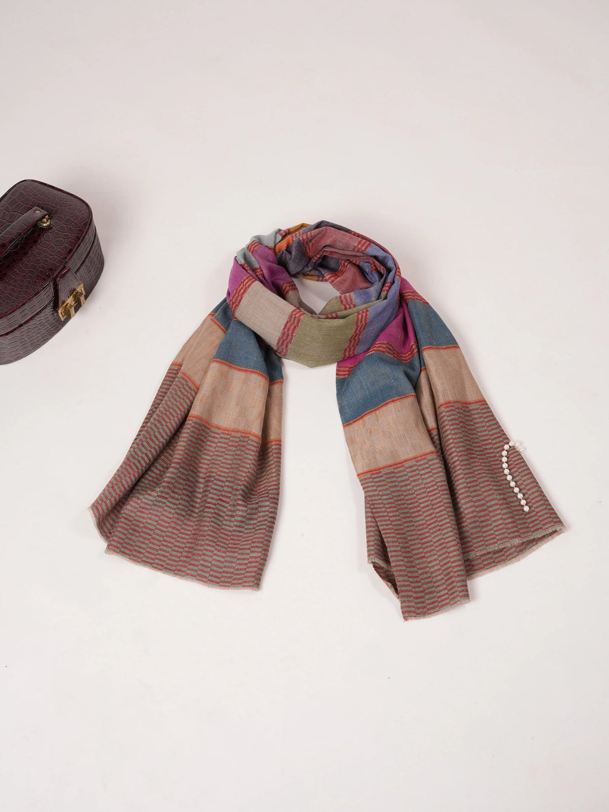Multicolor Handwoven Soft Pashmina Shawl