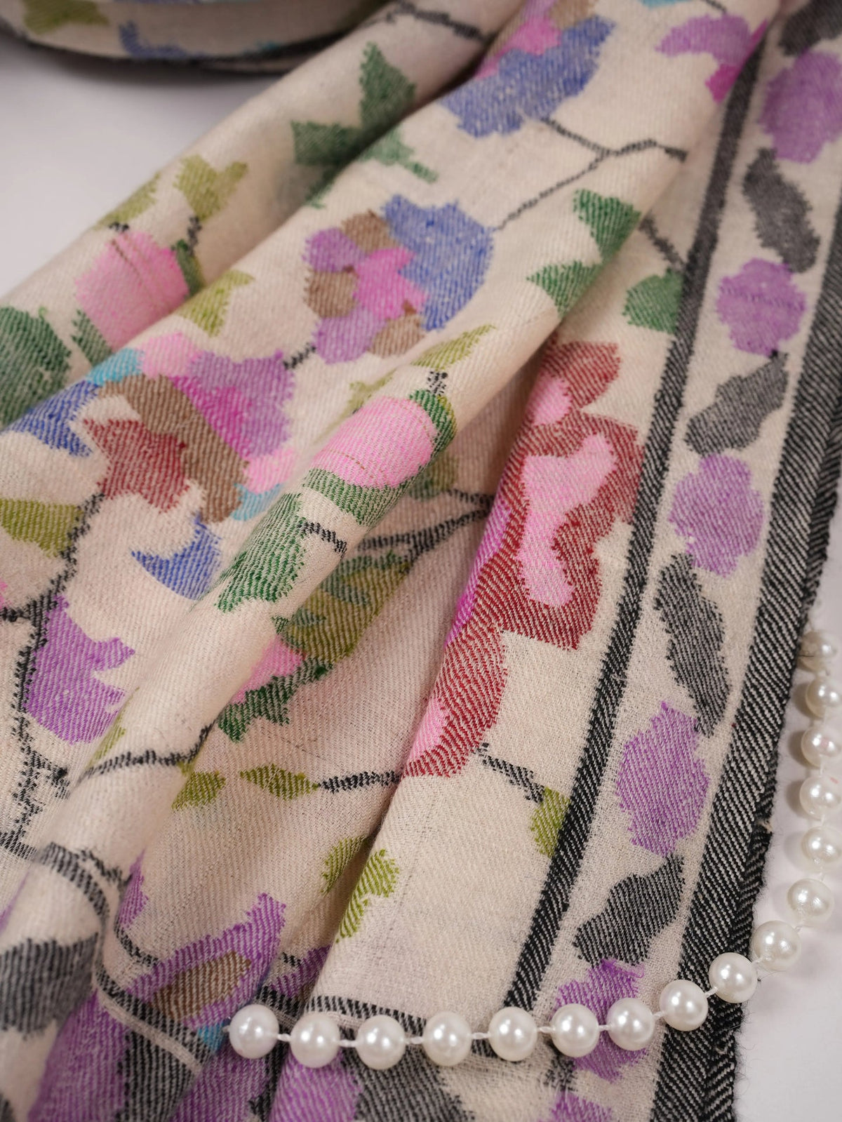 Kani Handwoven Beige Authentic Pashmina Shawl for Women Shahkaar.com