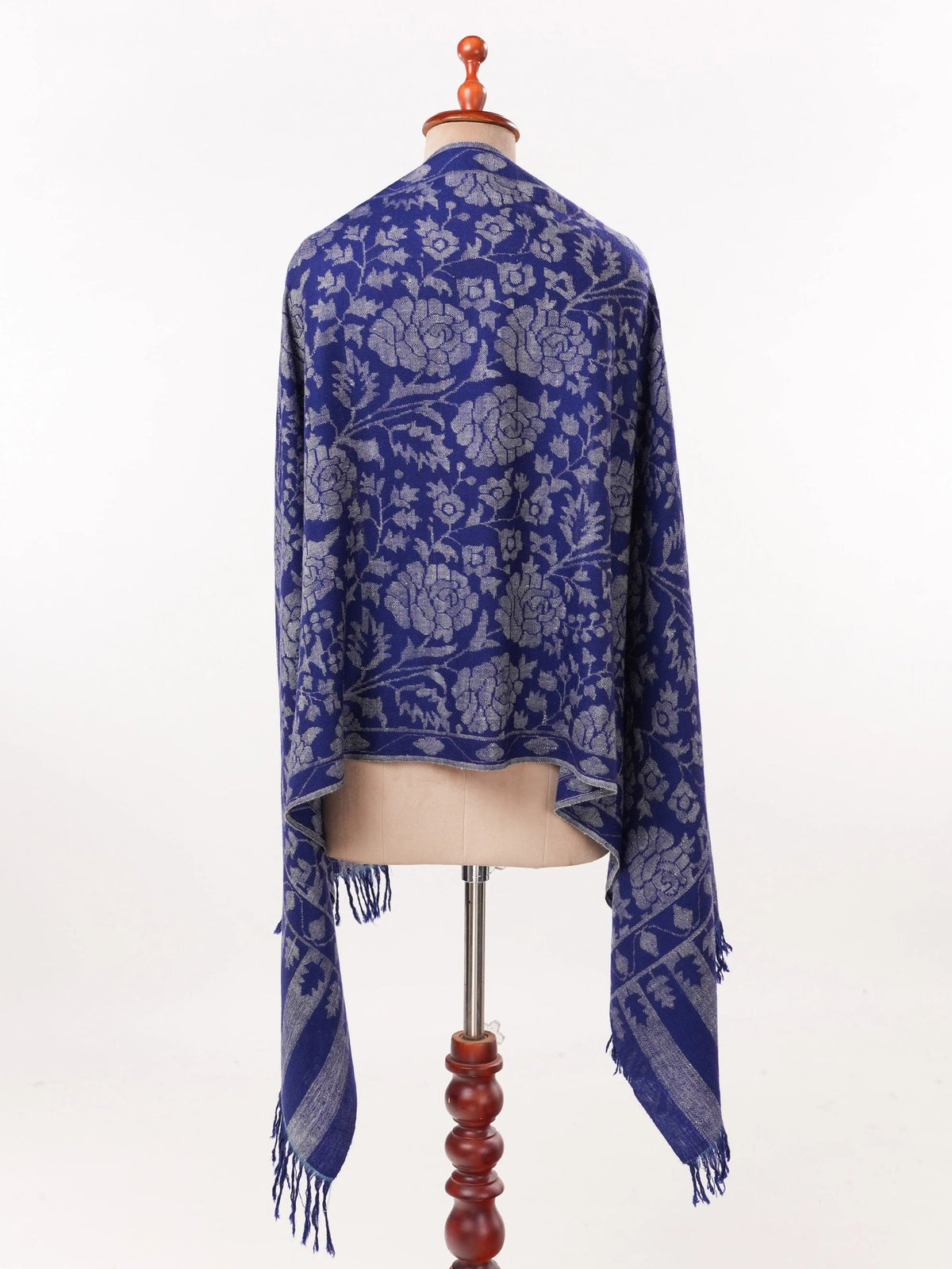 Blue Handwoven Soft Kani Cashmere Scarf