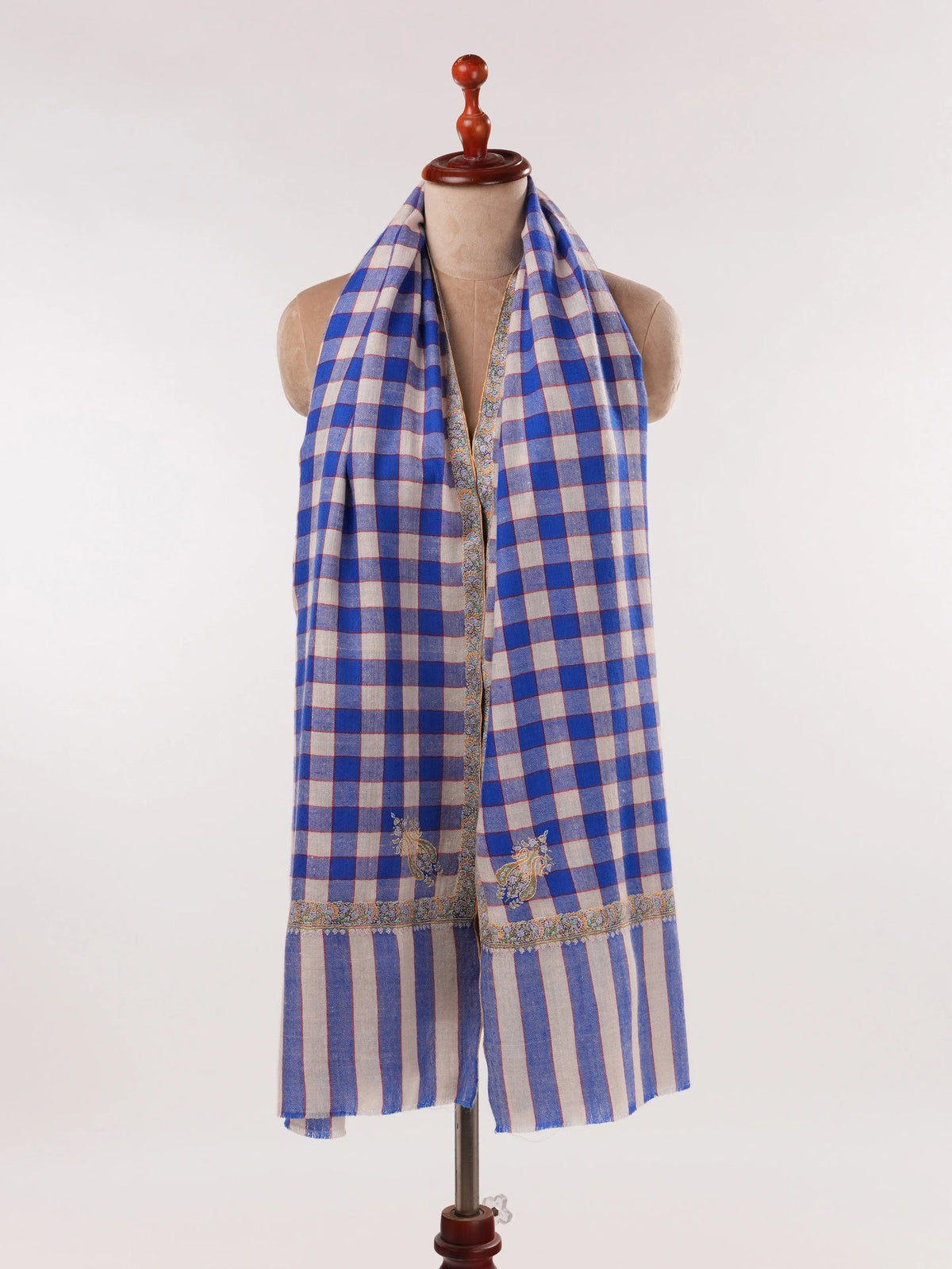 Pure Contemporary Pashmina Shawl with Hashia Embroidery Shahkaar.com