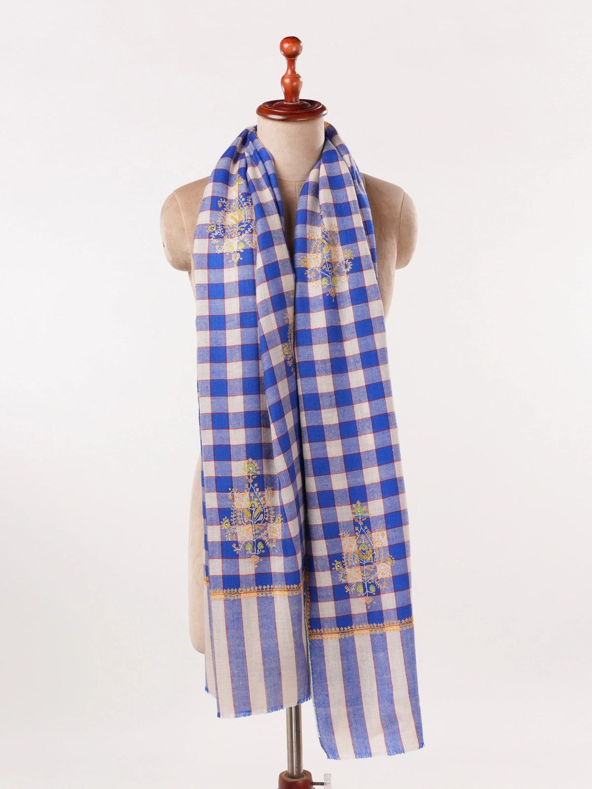 Handwoven Soft Pashmina Shawl with Hand Sozni Buteh Embroidery