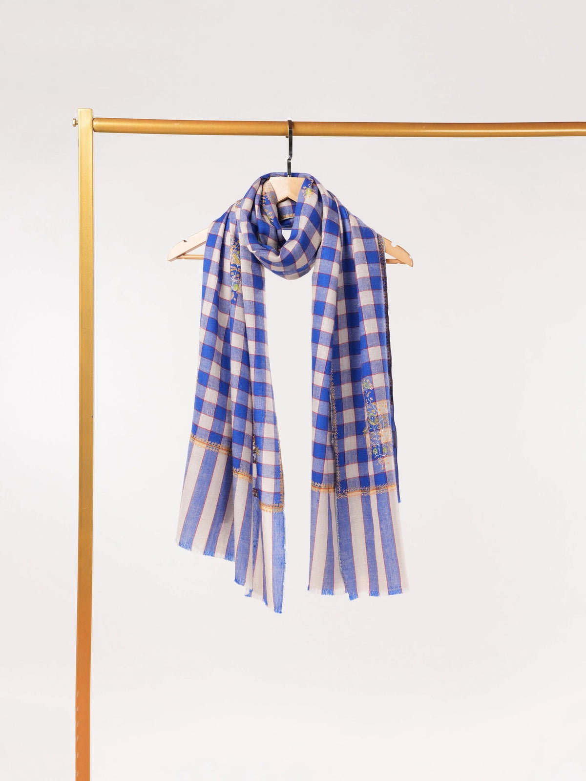 Handwoven Soft Pashmina Shawl with Hand Sozni Buteh Embroidery