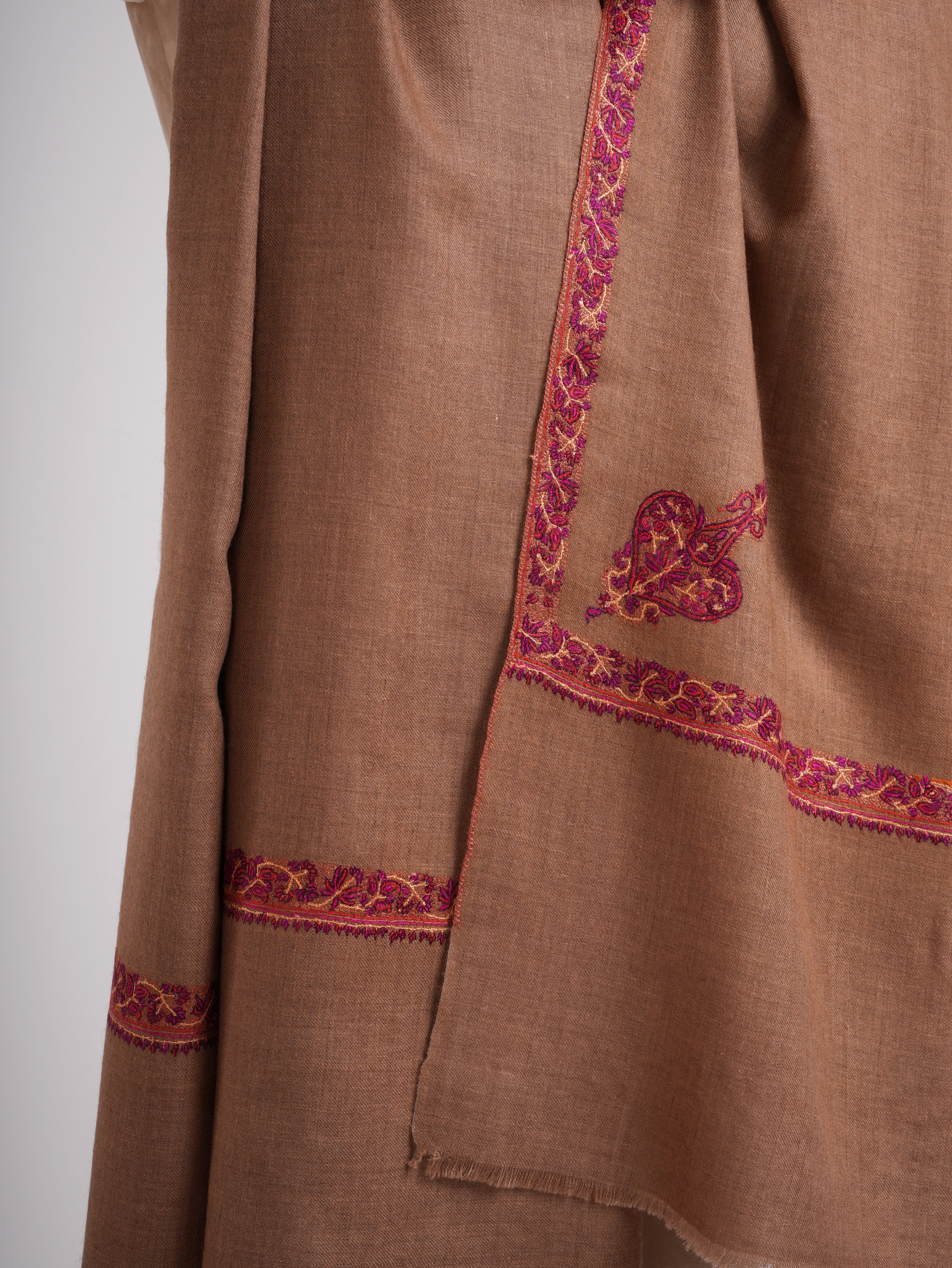 Butterum Sozni ricamato originale Kashmir XL Pashmina Shawl