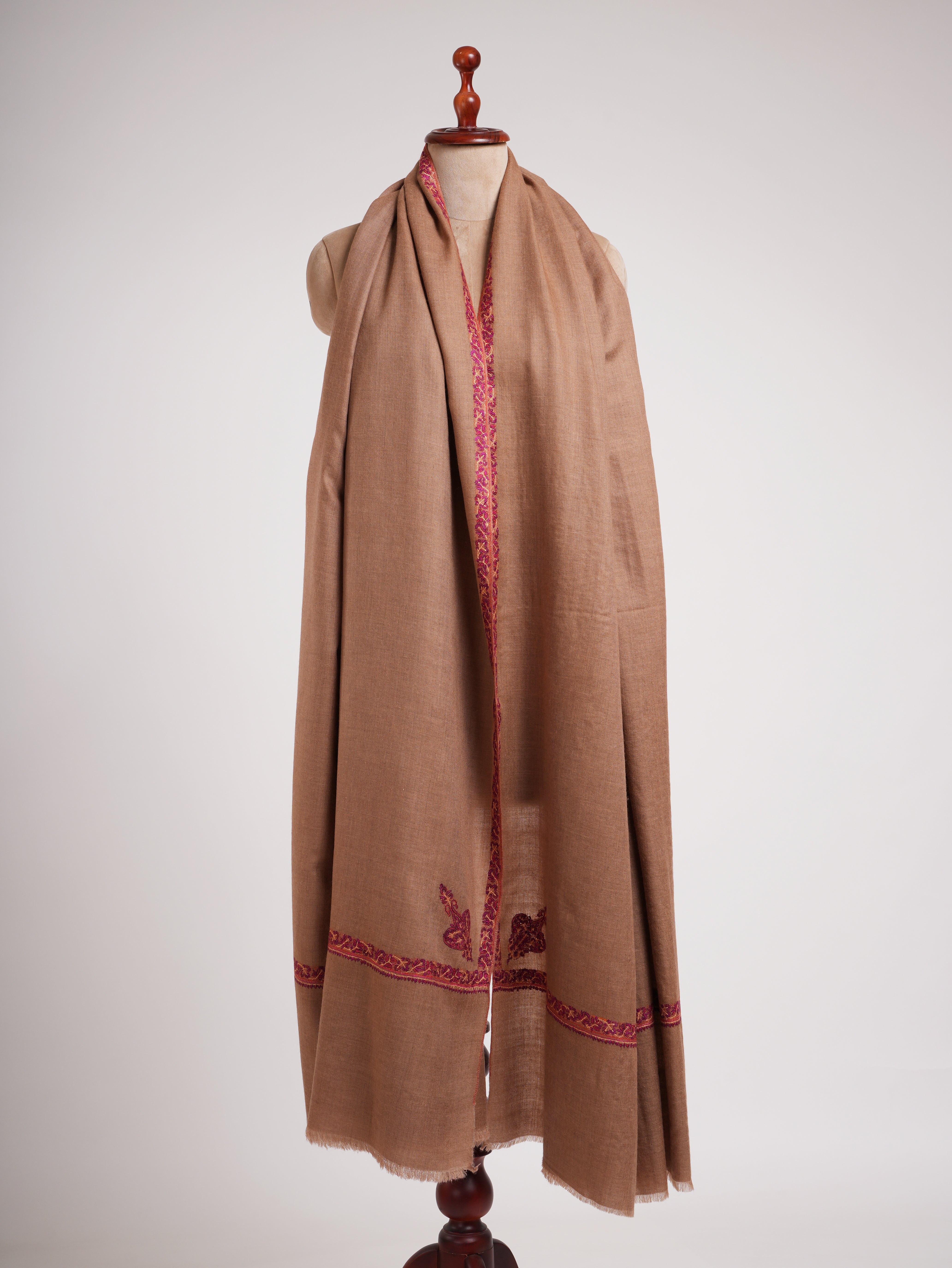 Butterum Sozni ricamato originale Kashmir XL Pashmina Shawl