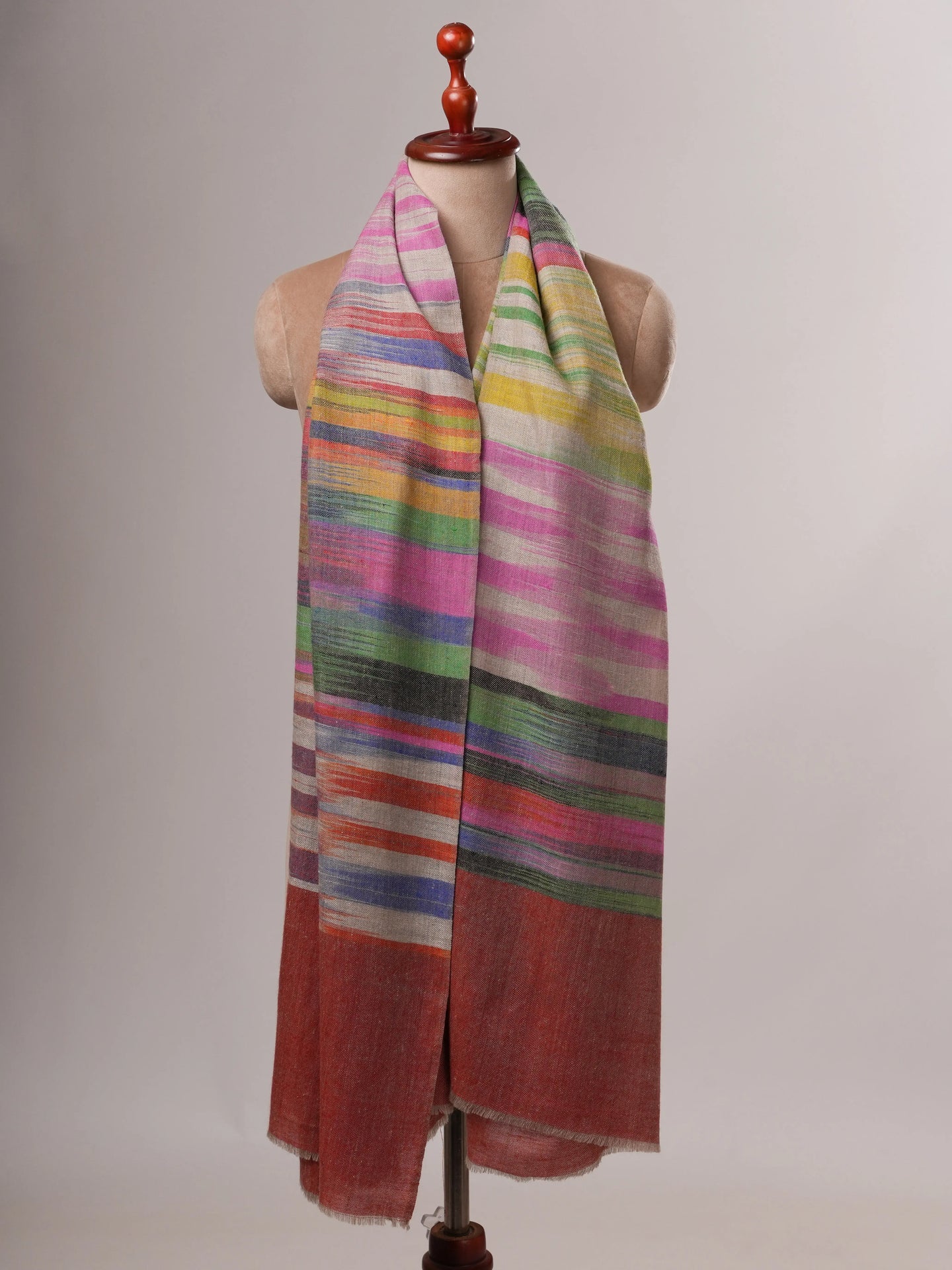 Authentic Handwoven Ikat Pashmina Shawl, Contemporary Style