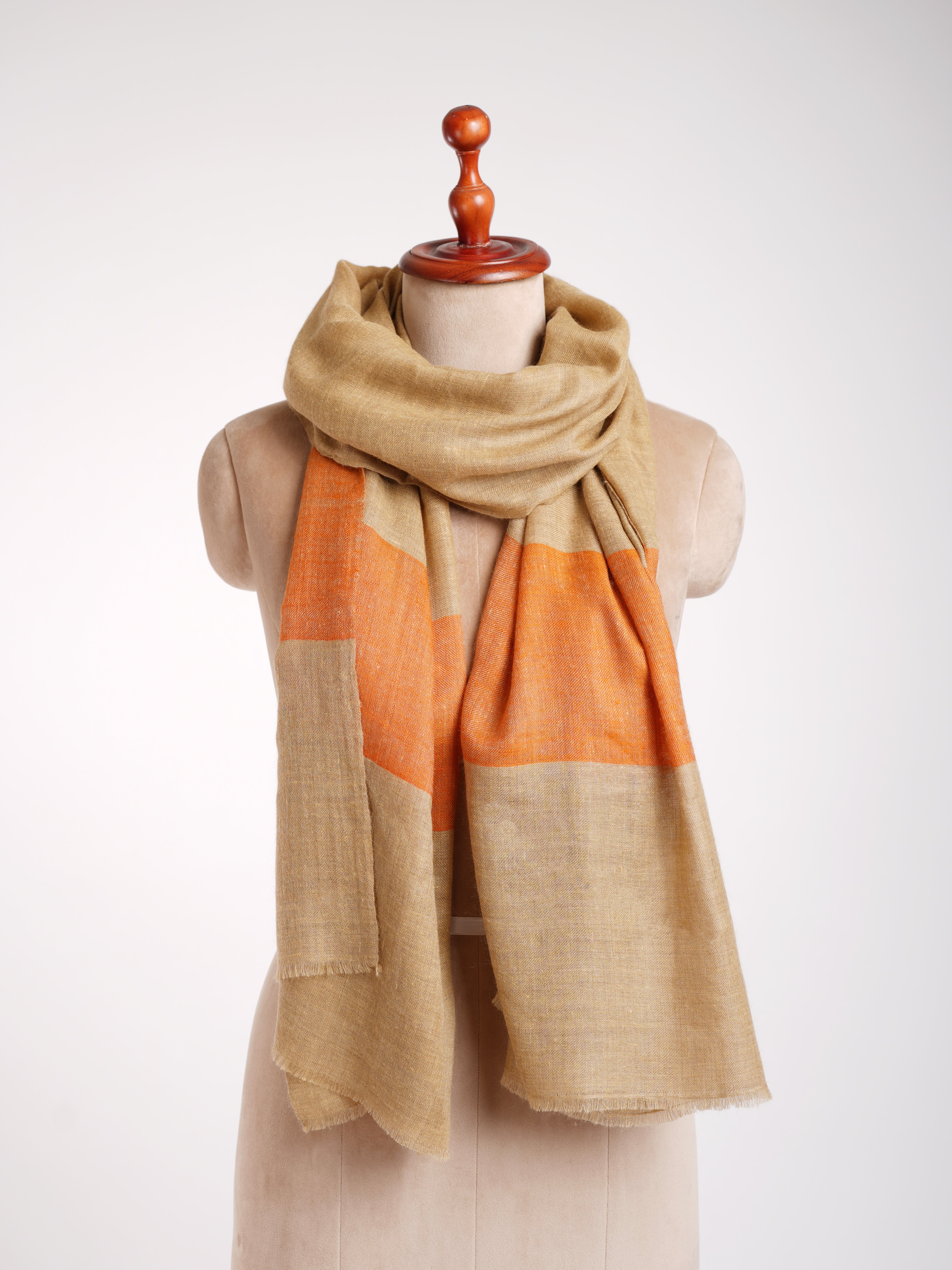 Écharpe indienne en cachemire Tangerine Palla