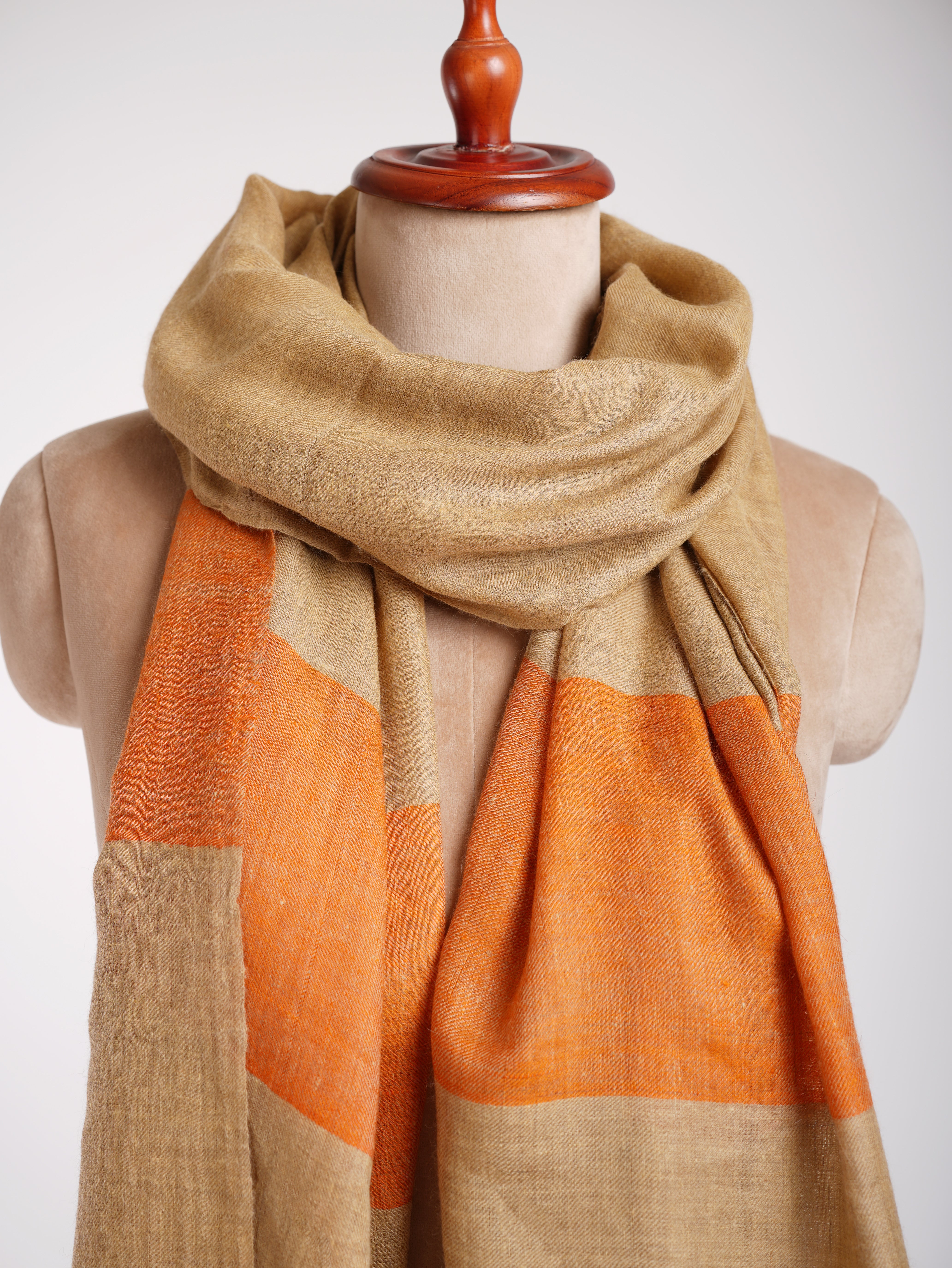 Écharpe indienne en cachemire Tangerine Palla