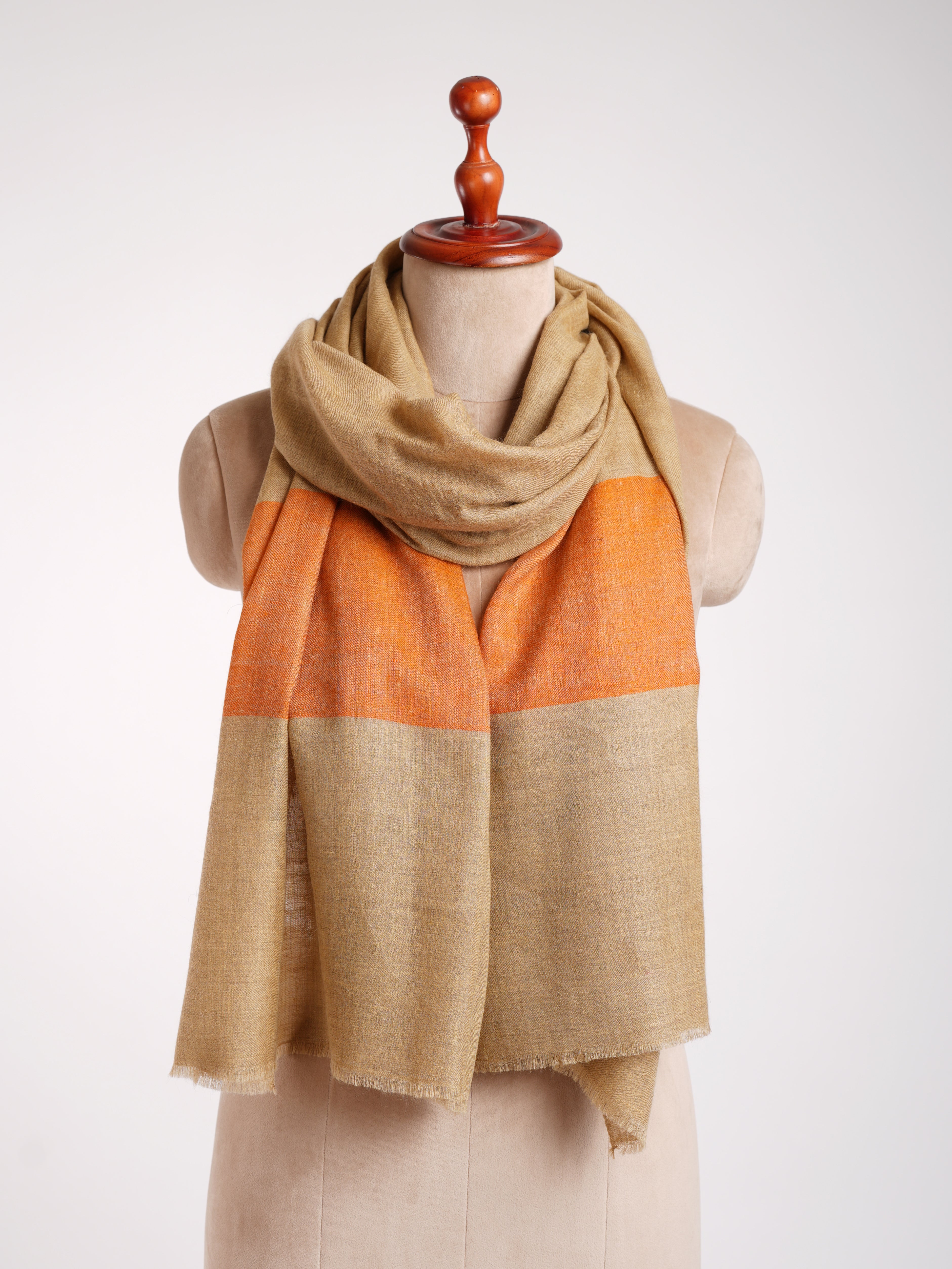 Écharpe indienne en cachemire Tangerine Palla