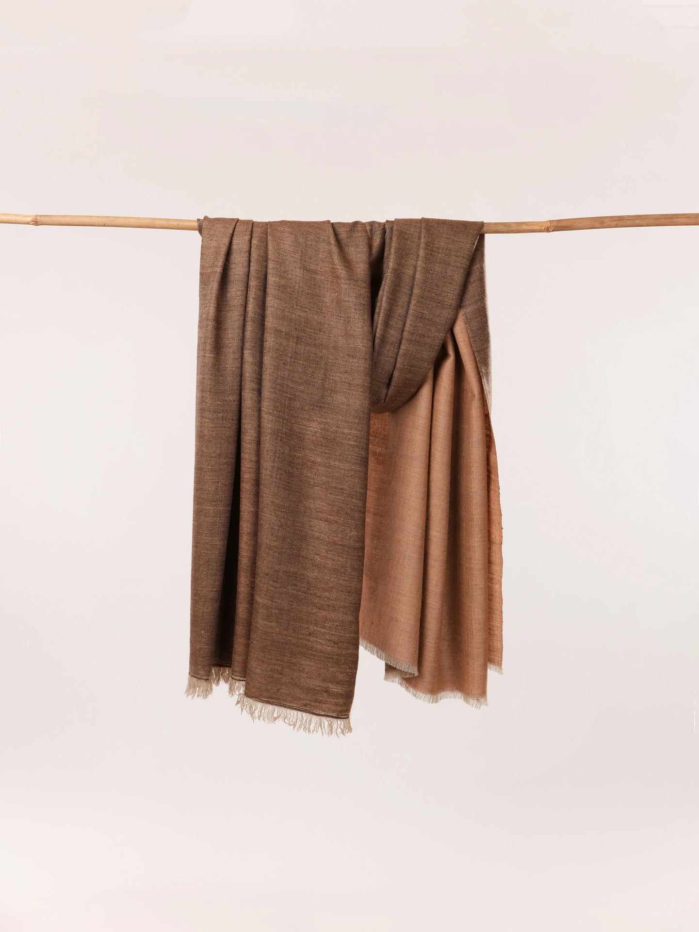 Oversized Handwoven Kashmiri Handspun Pure Pashmina Shawl in Dual Shade Shahkaar.com
