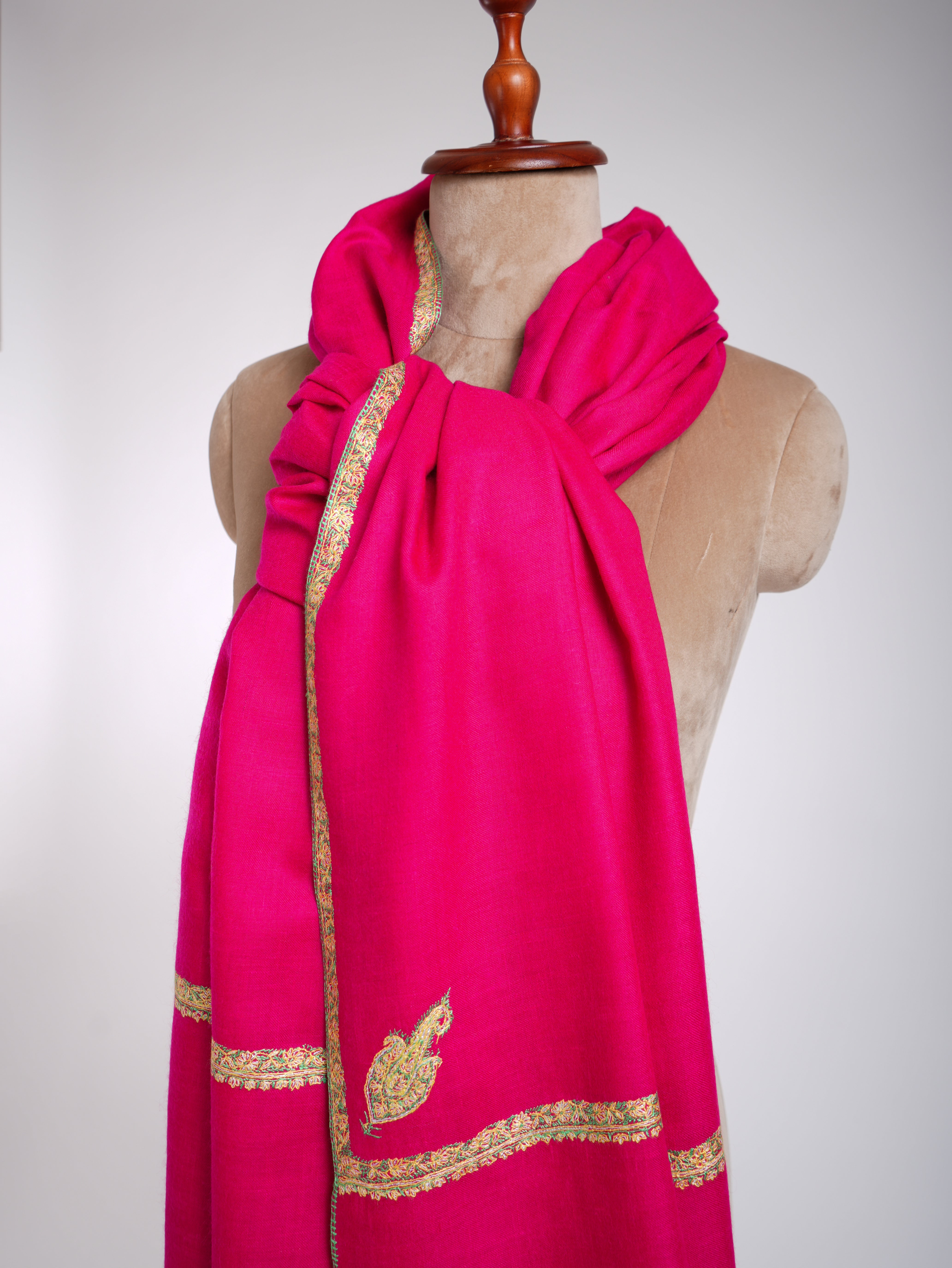 Baildar Châle Pashmina Fait Main Rose Magenta