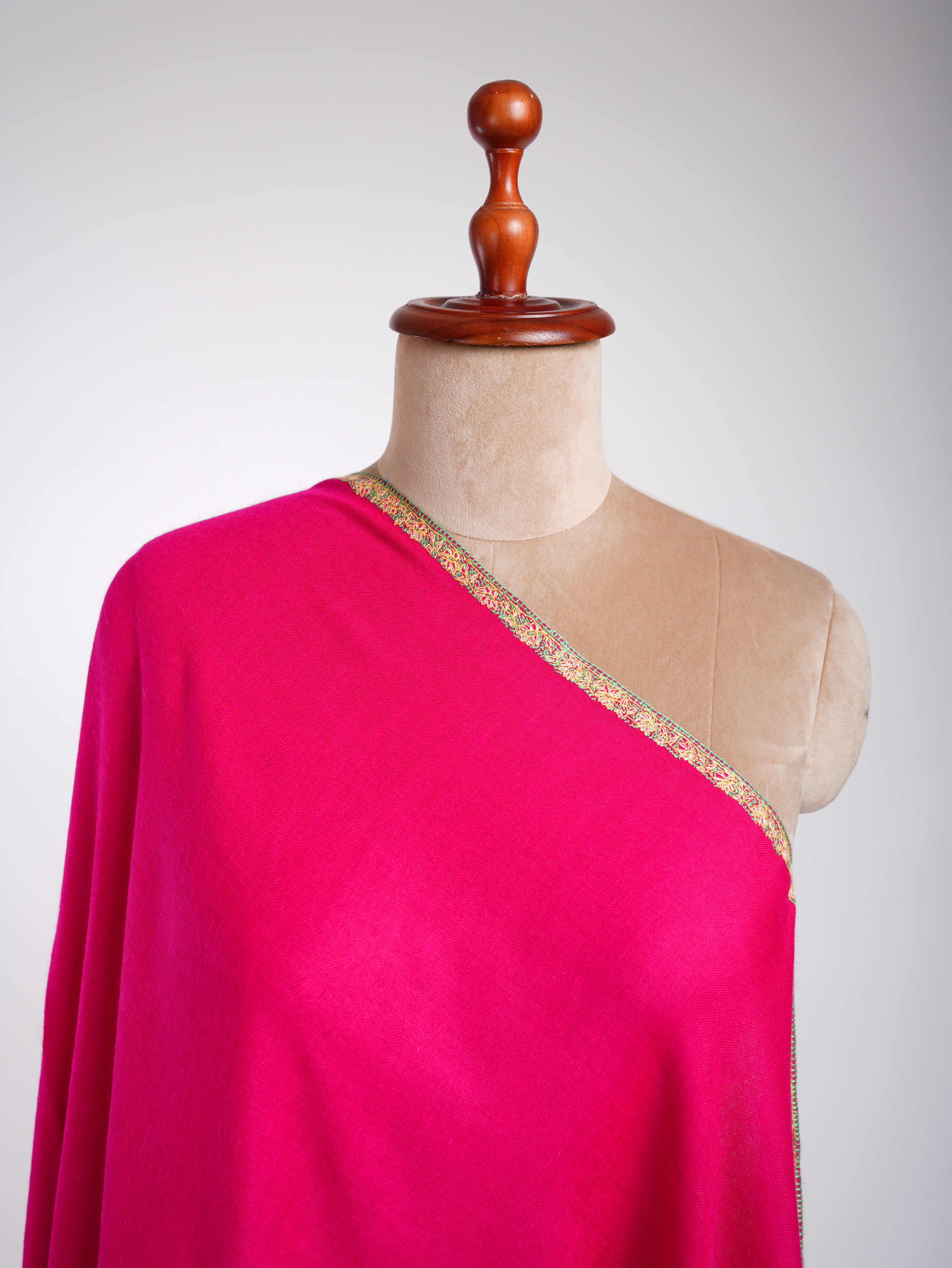Baildar Châle Pashmina Fait Main Rose Magenta