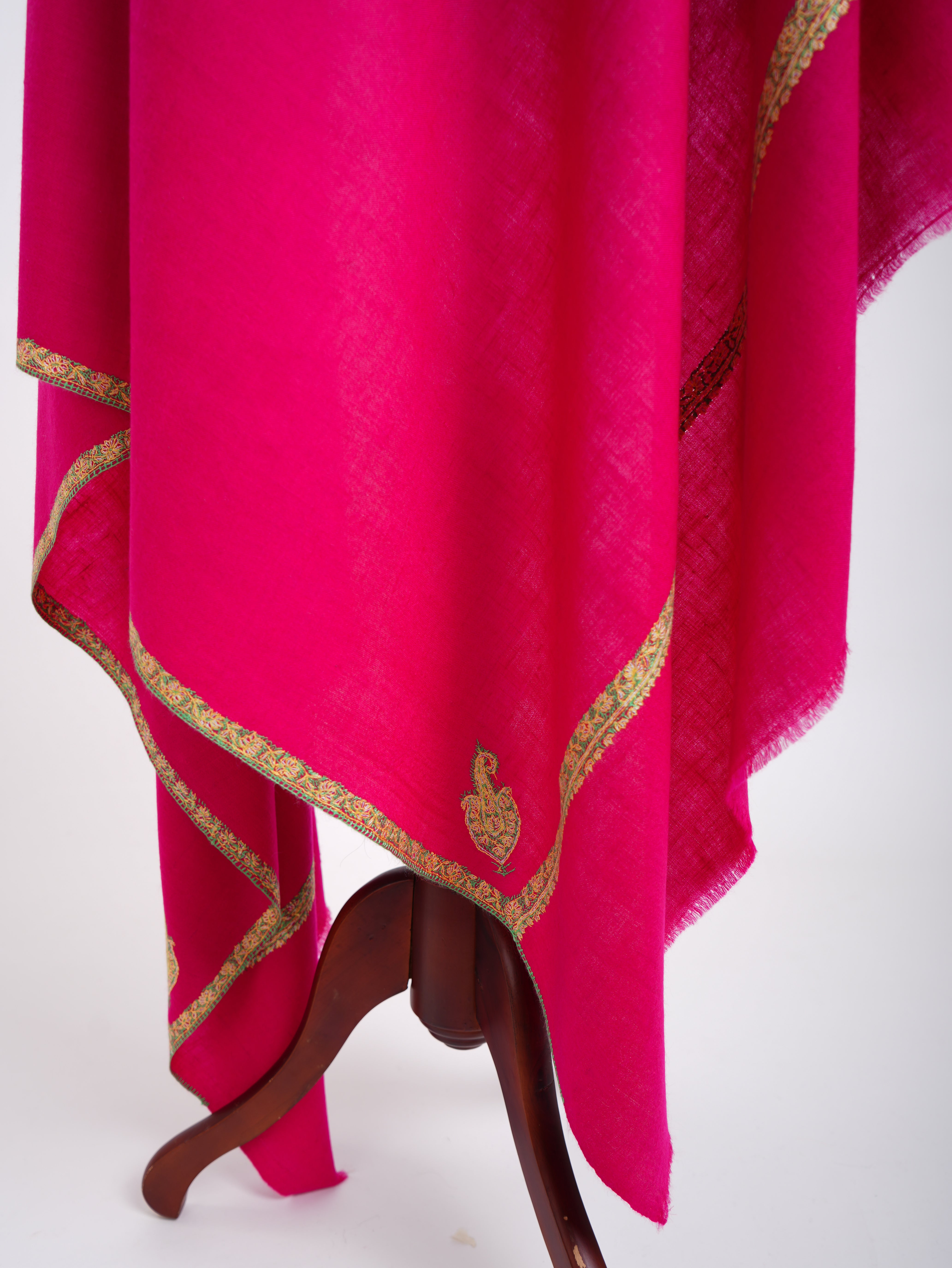 Baildar Châle Pashmina Fait Main Rose Magenta