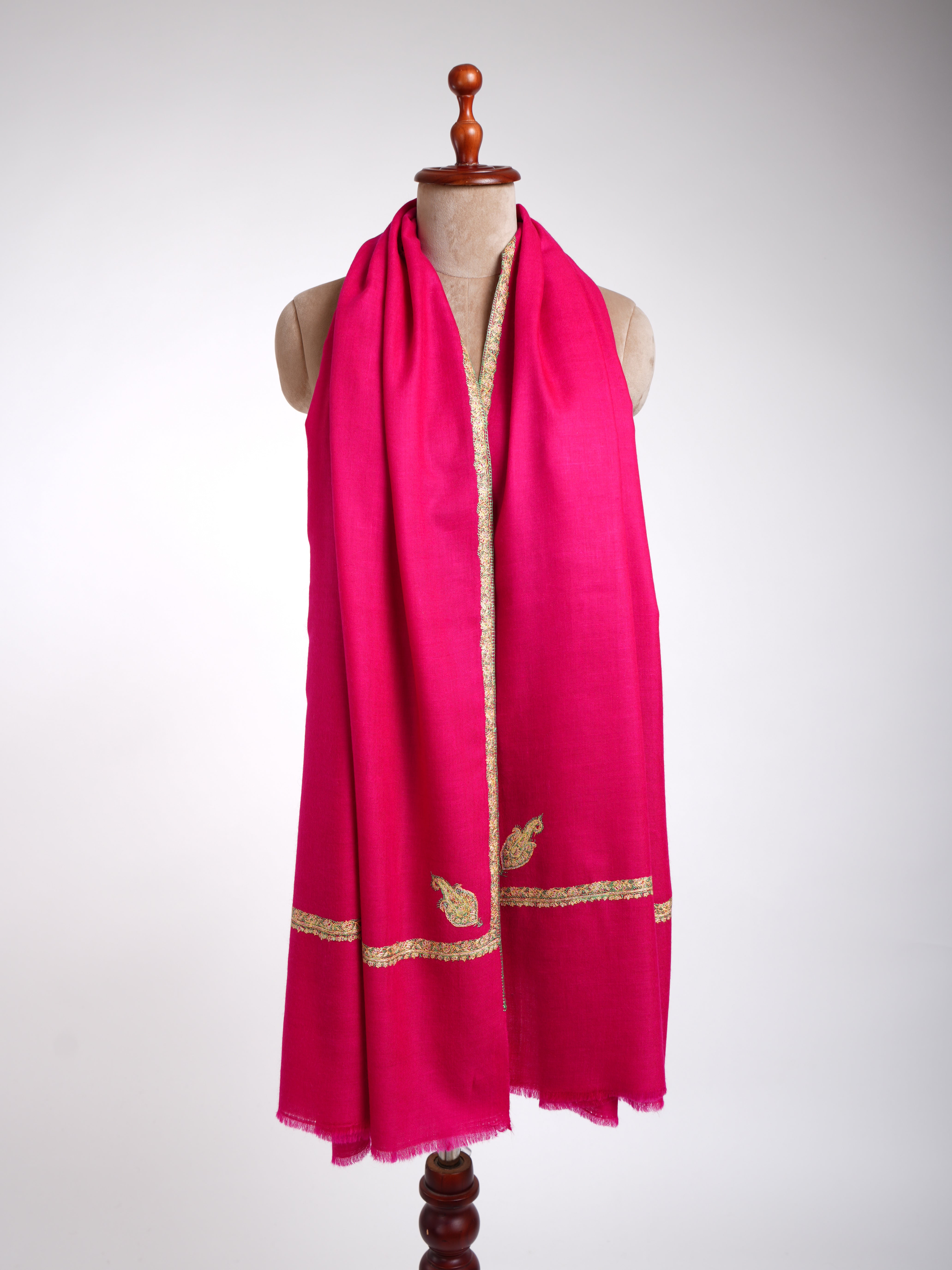 Baildar Châle Pashmina Fait Main Rose Magenta