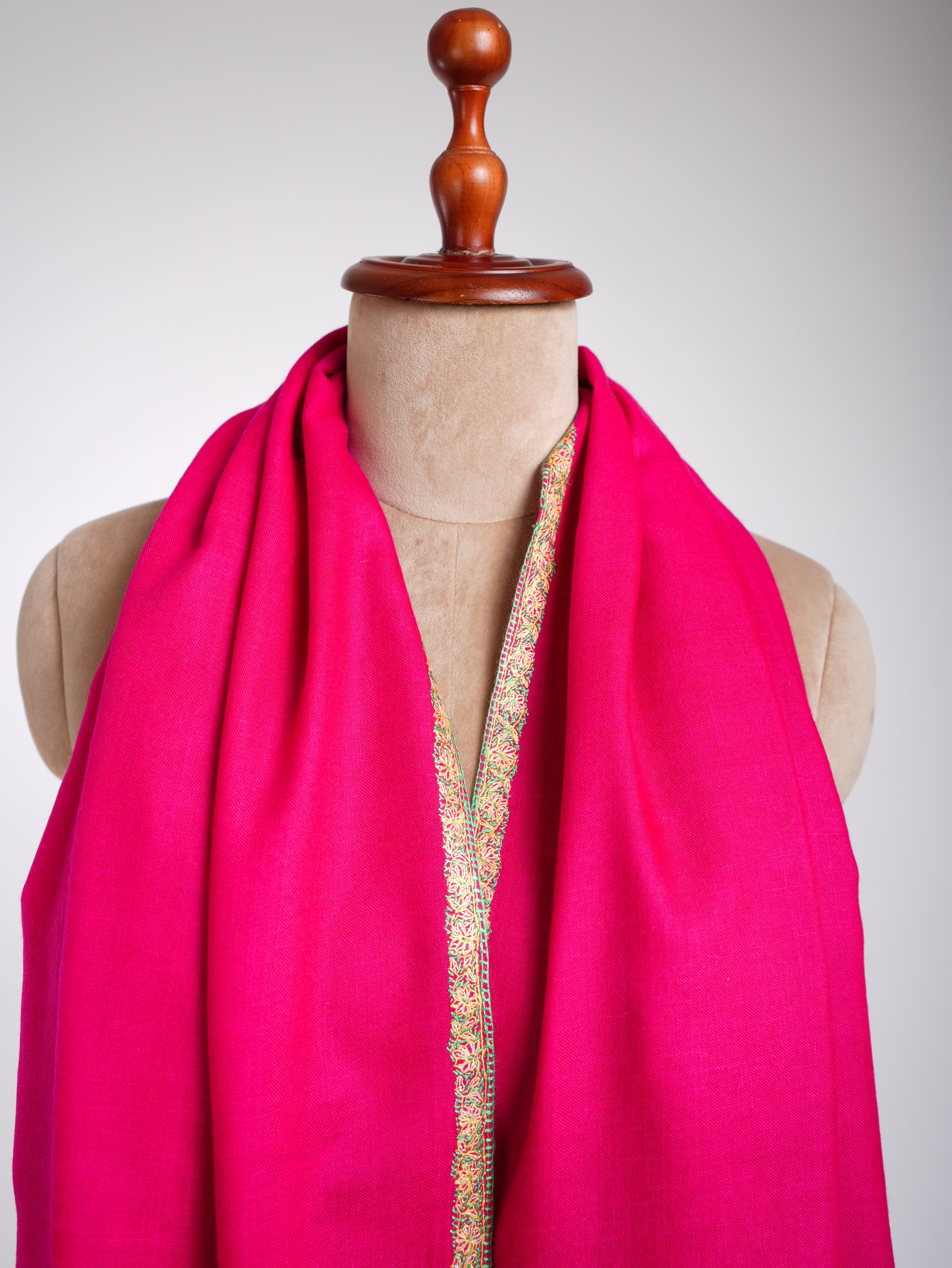 Baildar Châle Pashmina Fait Main Rose Magenta