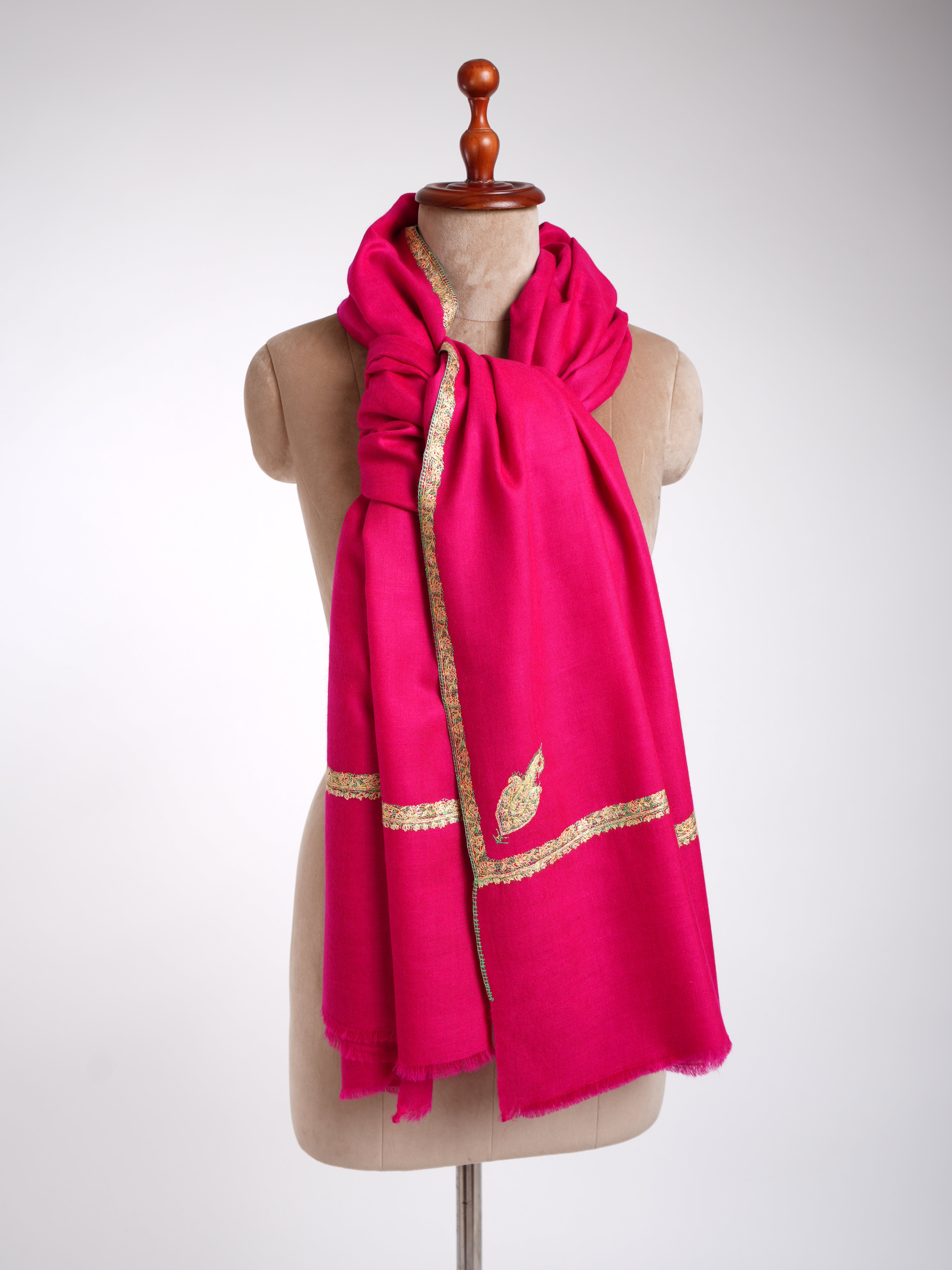 Baildar Châle Pashmina Fait Main Rose Magenta