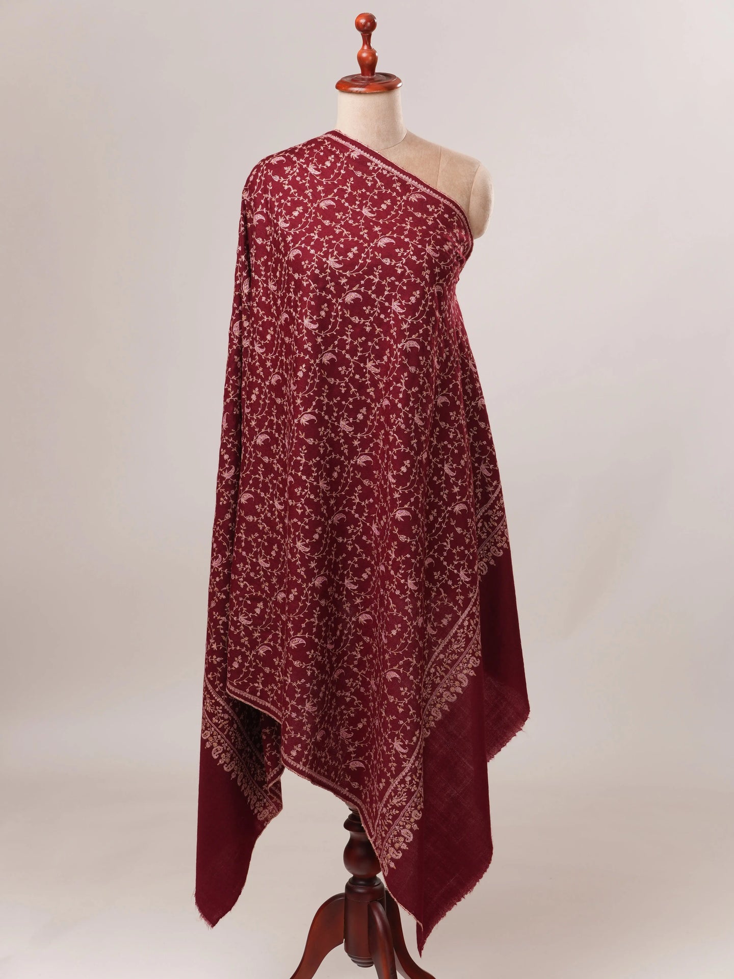 Soft Pashmina Shawl with Detailed Jali Hand Embroidery Shahkaar.com