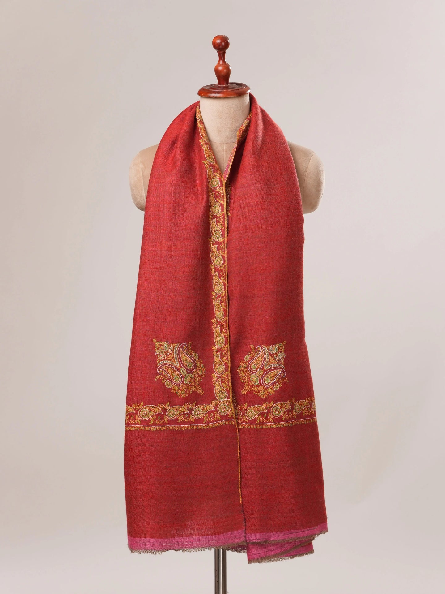 Two Tone Pure Pashmina Shawl with Neemdaur Hand Embroidery Shahkaar.com