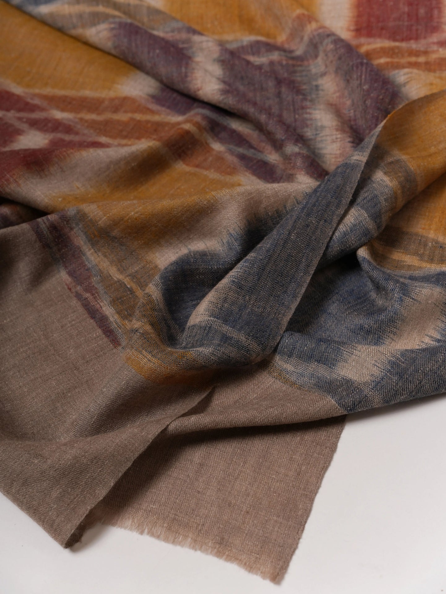 Contemporary Handloom Ikat Pashmina Shawl