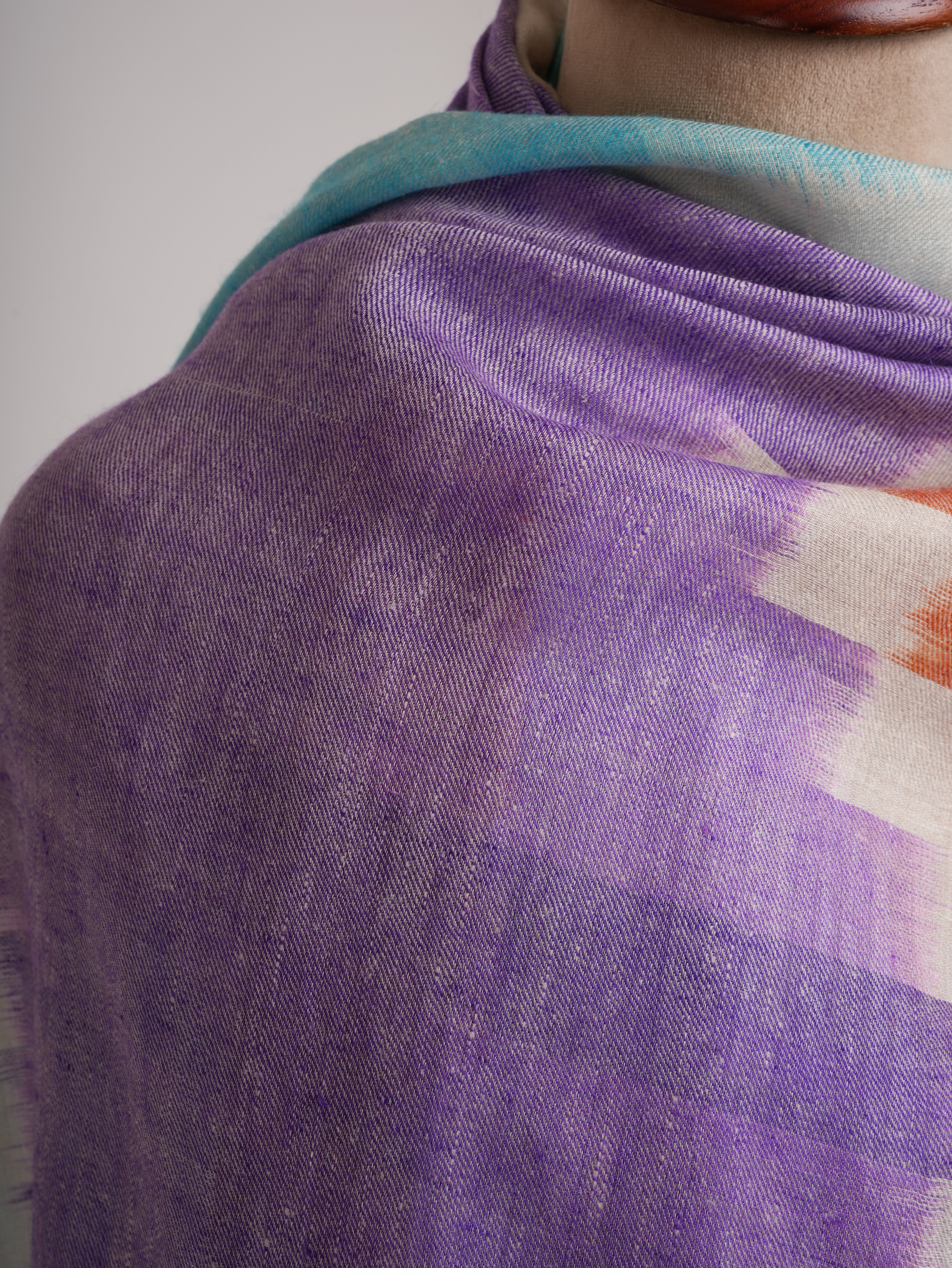 Ikat Handwoven Pure Kashmiri Pashmina Shawl