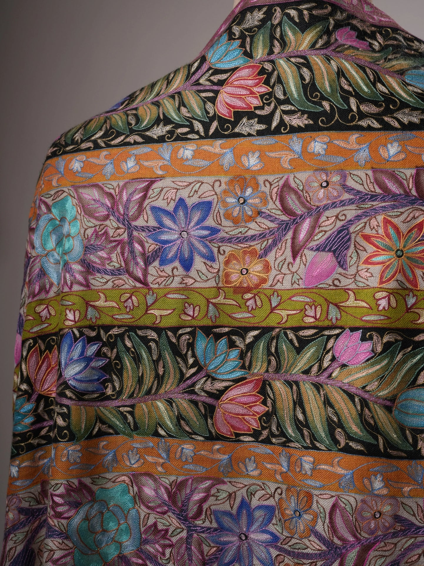 Handpainted Kalamkari Handwoven Pashmina Shawl Shahkaar