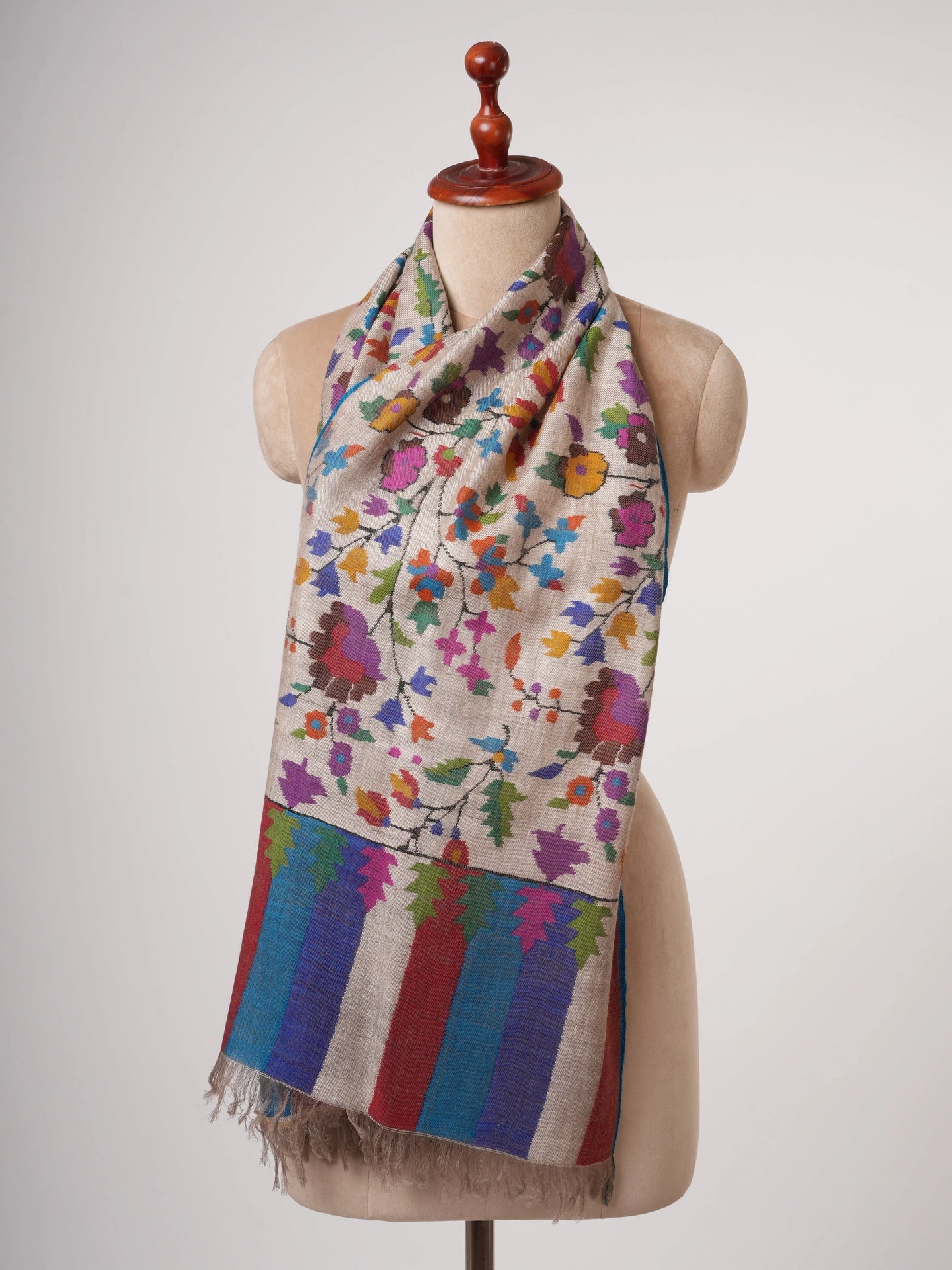 Soft Handwoven Indian Kani Pashmina Stole Shahkaar