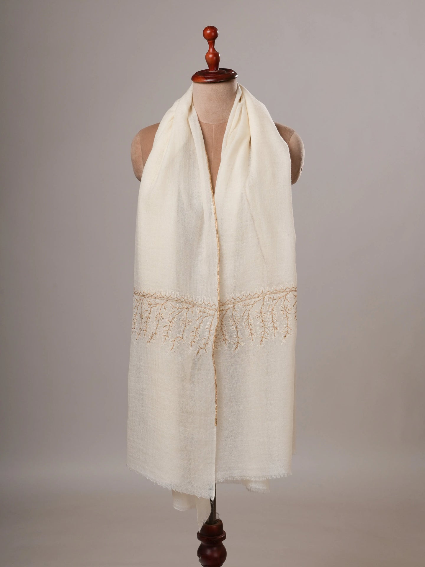 Boiled Wool Hand Embroidered Palla Featherlight Shawl Shahkaar Global