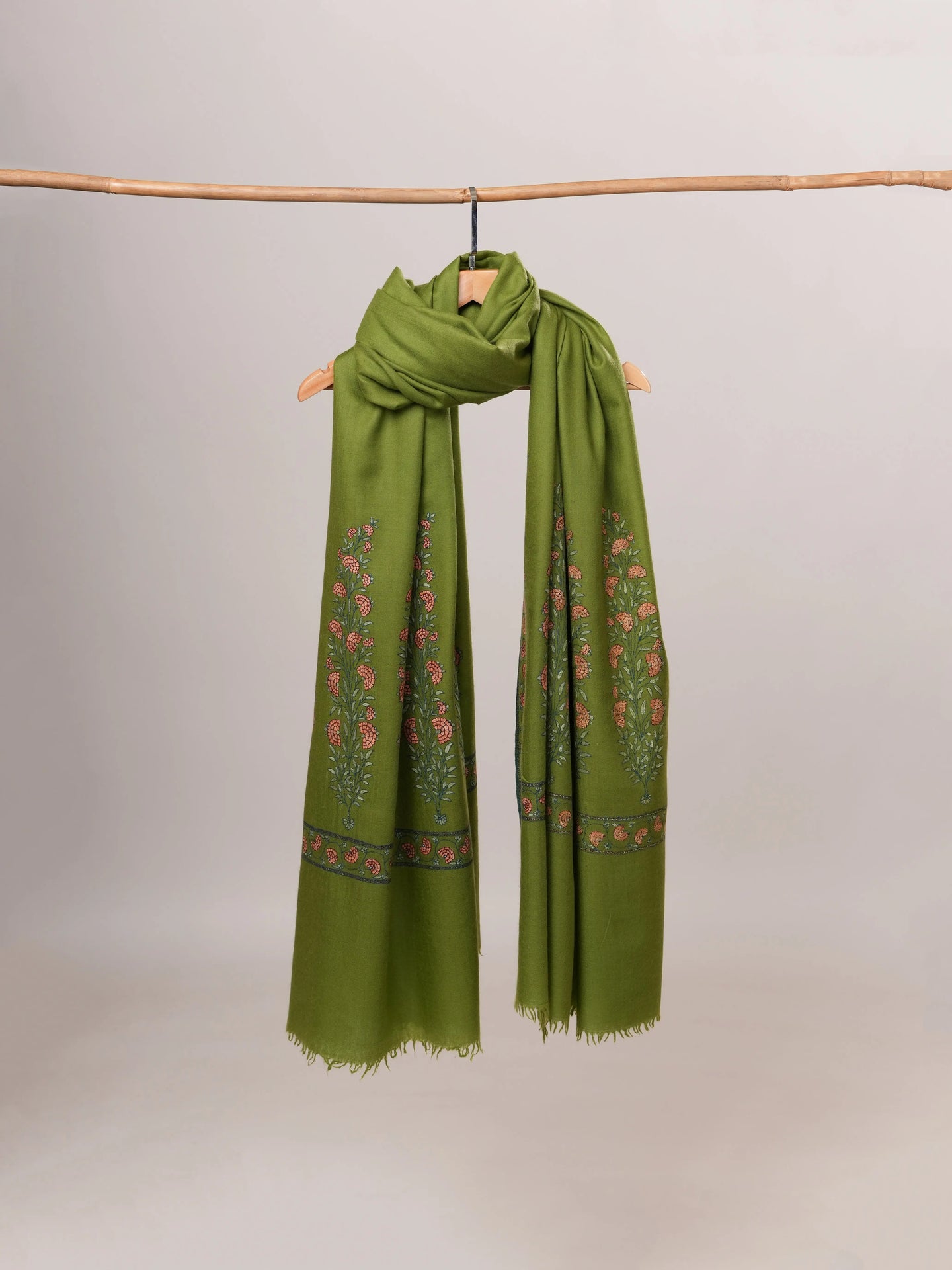 Papier Machie Palla Embroidered Floral Oversized Soft Shawl Shahkaar Global