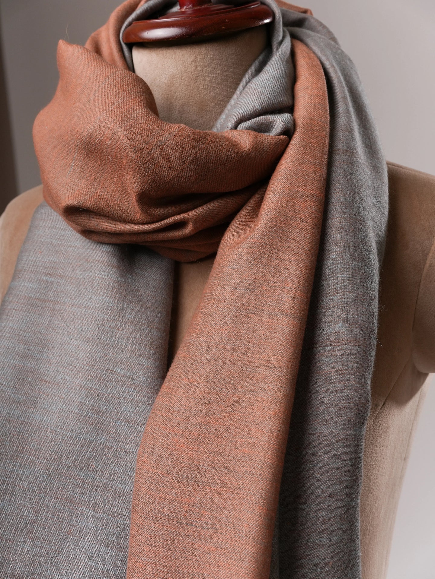 Featherlight Dual Tone Pure Pashmina Shawl, Artisan Crafted Shahkaar