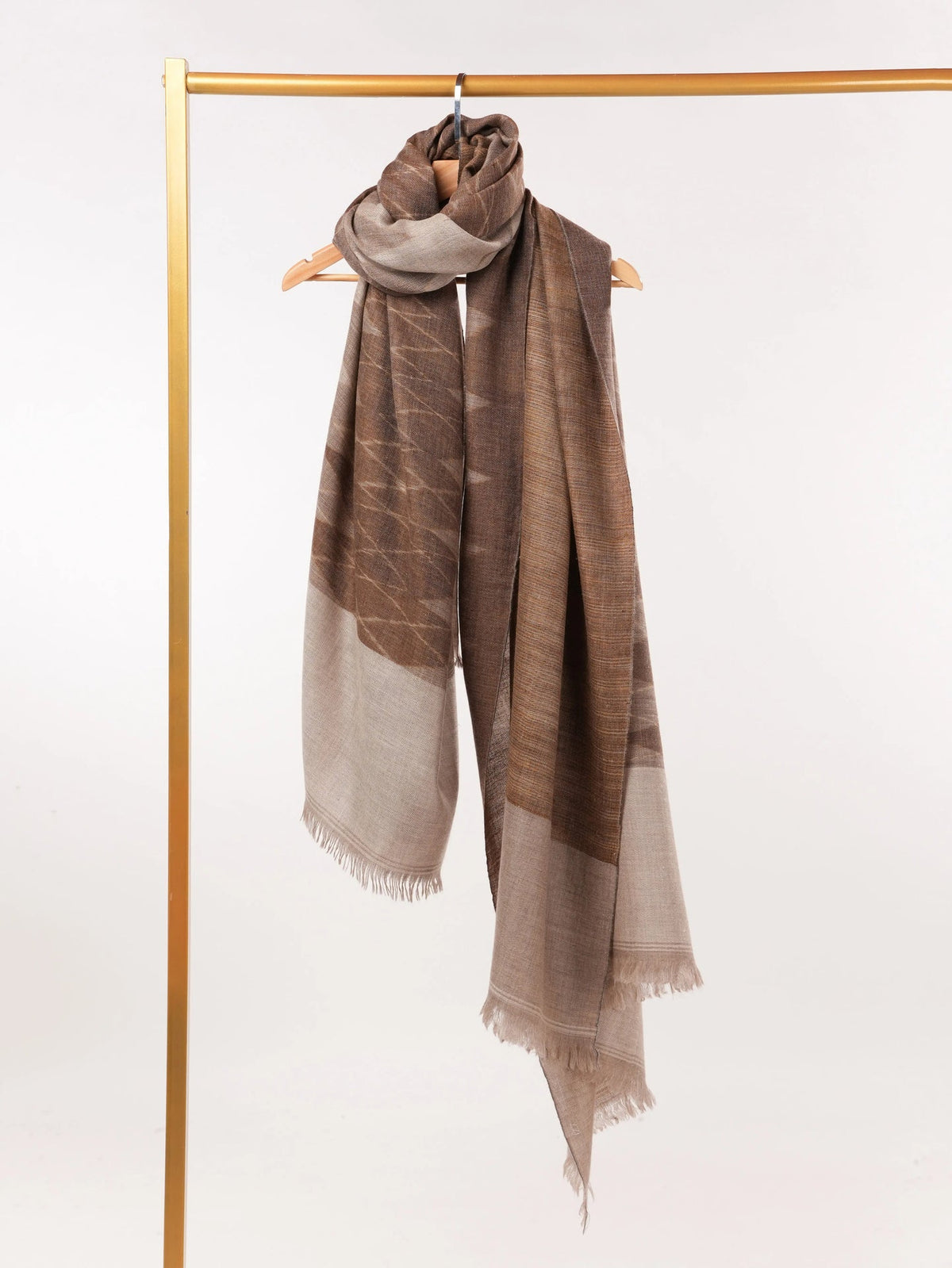Oversized Handwoven Ikat Dual Shade Soft Pashmina Shawl