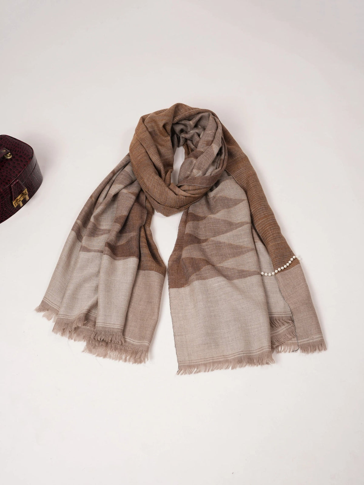 Oversized Handwoven Ikat Dual Shade Soft Pashmina Shawl