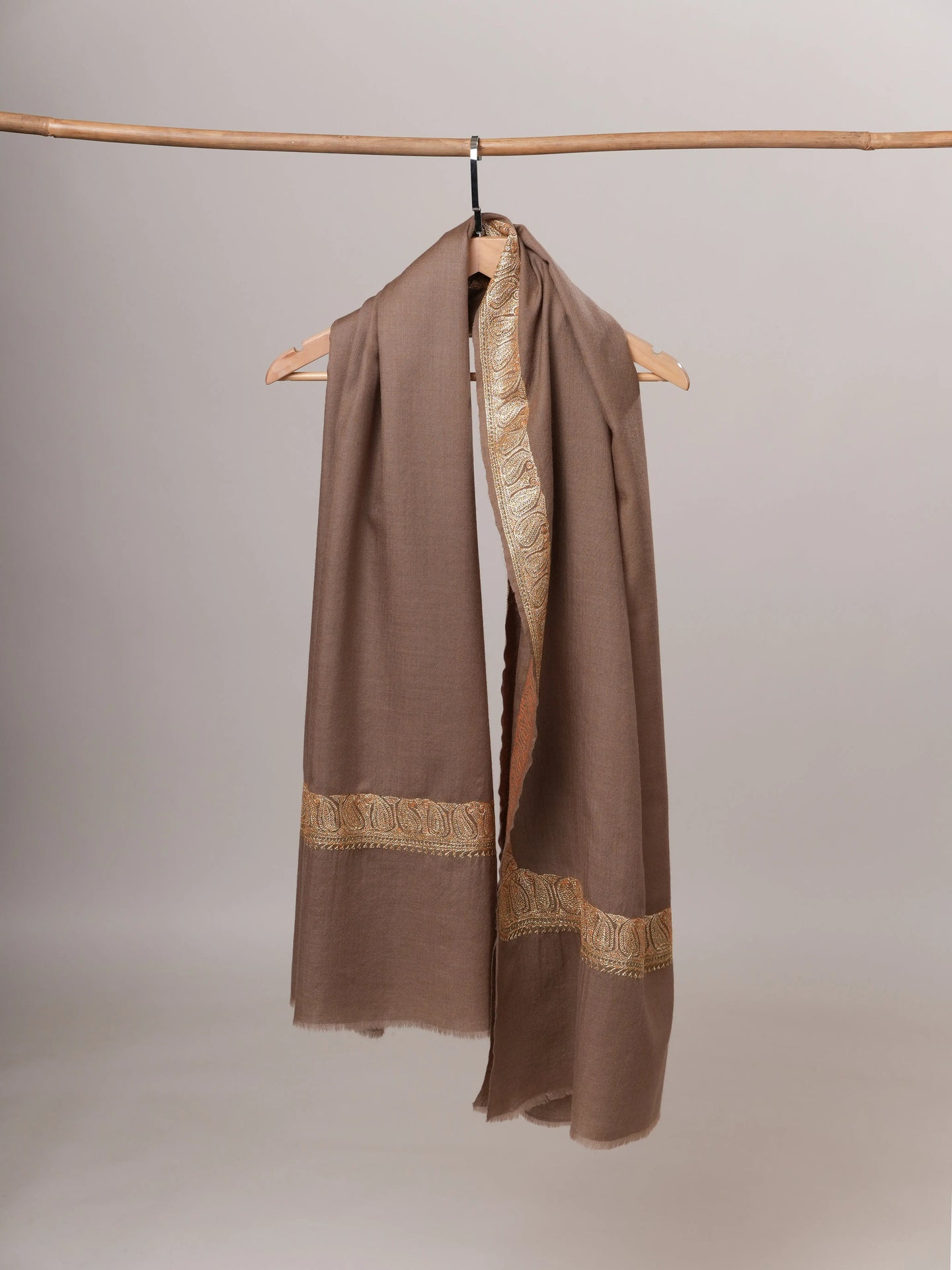 Toosh Color Fine Wool Neemdaur Gold Tilla Embroidery Shawl Shahkaar Global