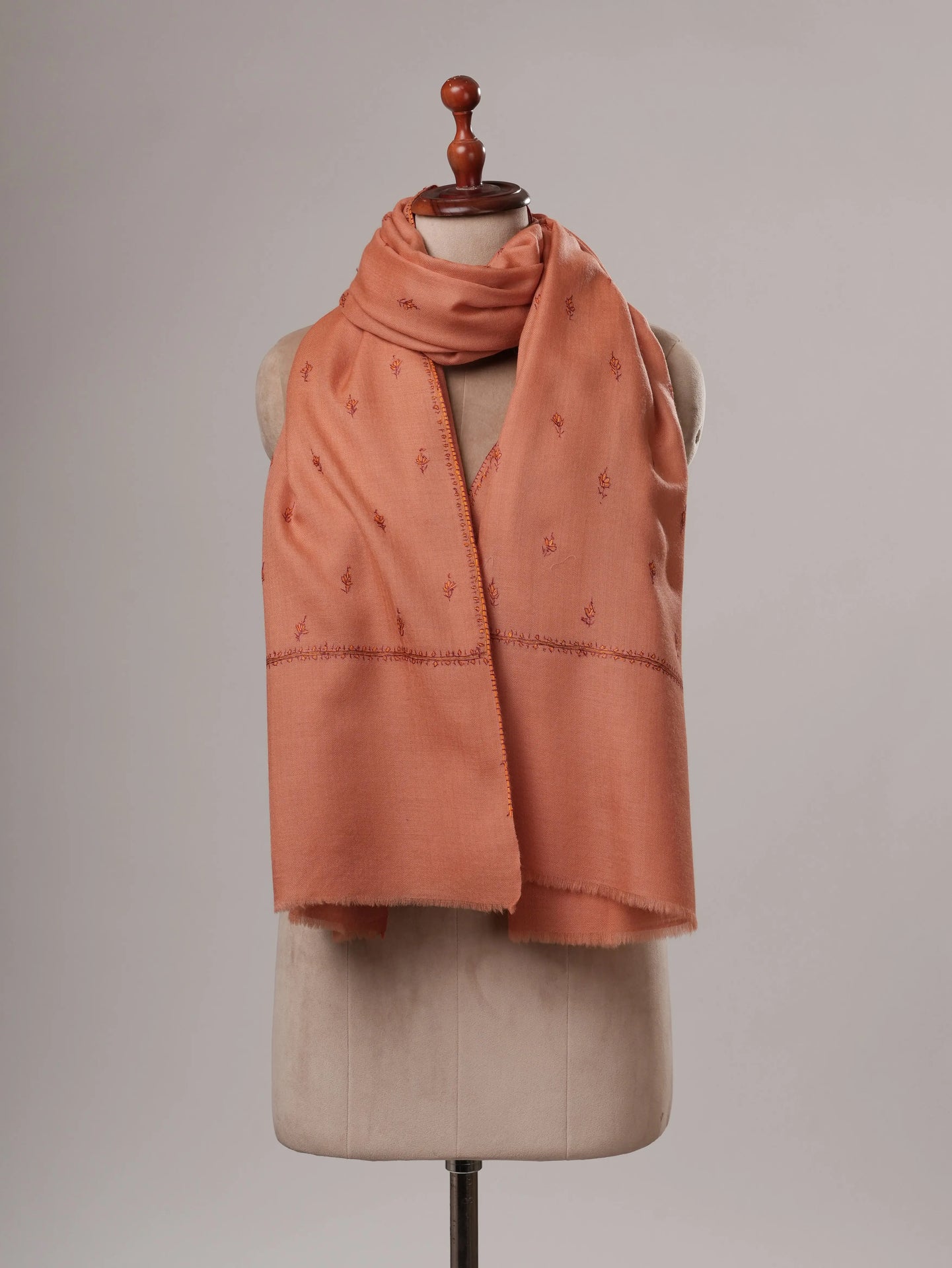 Fine Wool Hand Embroidered Machie Booti Kashmiri Shawl Shahkaar