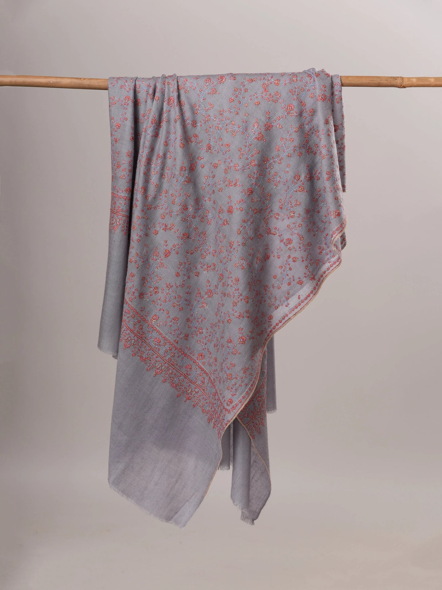 Hand Embroidered Fine Detailed Jali Soft Pashmina Shawl Shahkaar Global