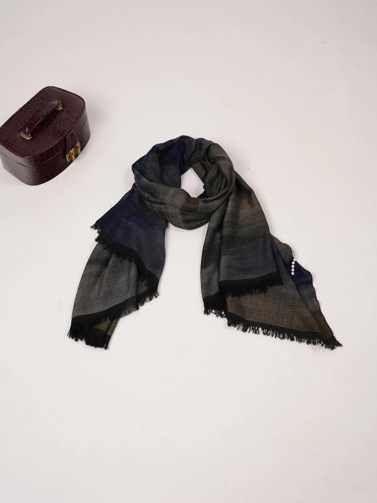 Handwoven Authentic Pashmina Shawl with Ikat Weave