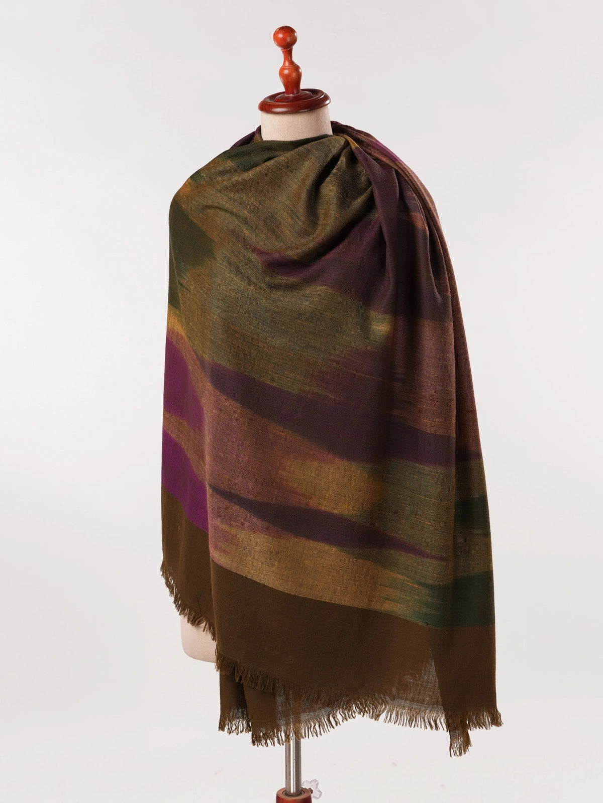 Handwoven Genuine Pashmina Shawl with Ikat Weaving
