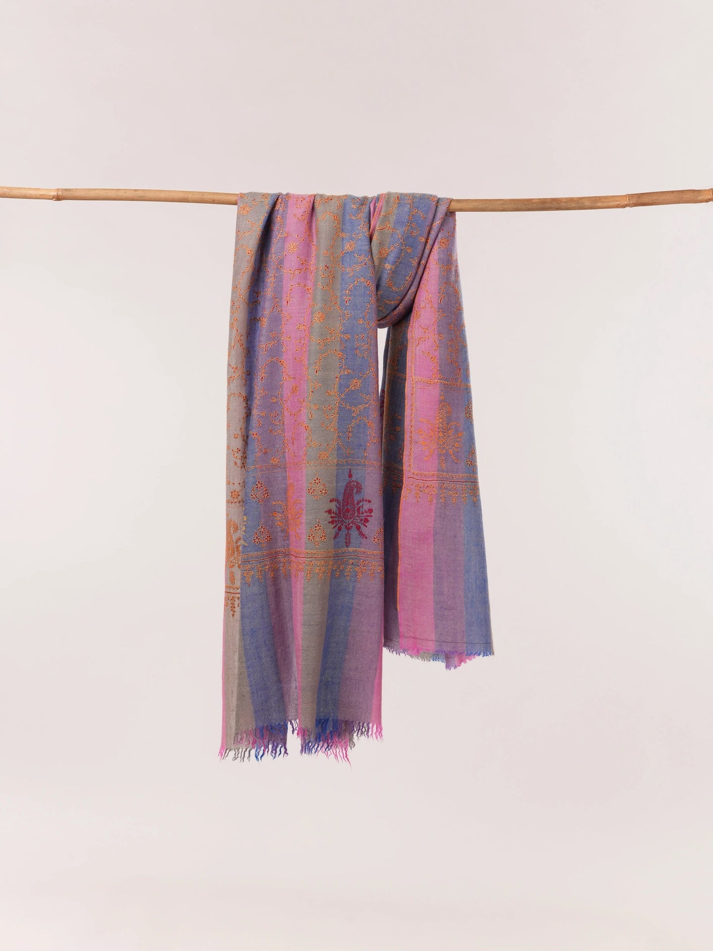 Khatrass Pure Pashmina Shawl with Detailed Jali Hand Embroidery Shahkaar.com