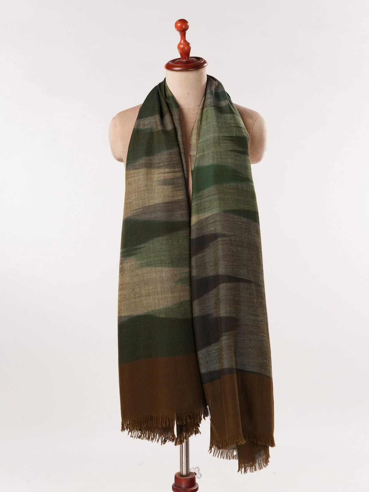 Handwoven Classic Pashmina Shawl with Ikat Weaving