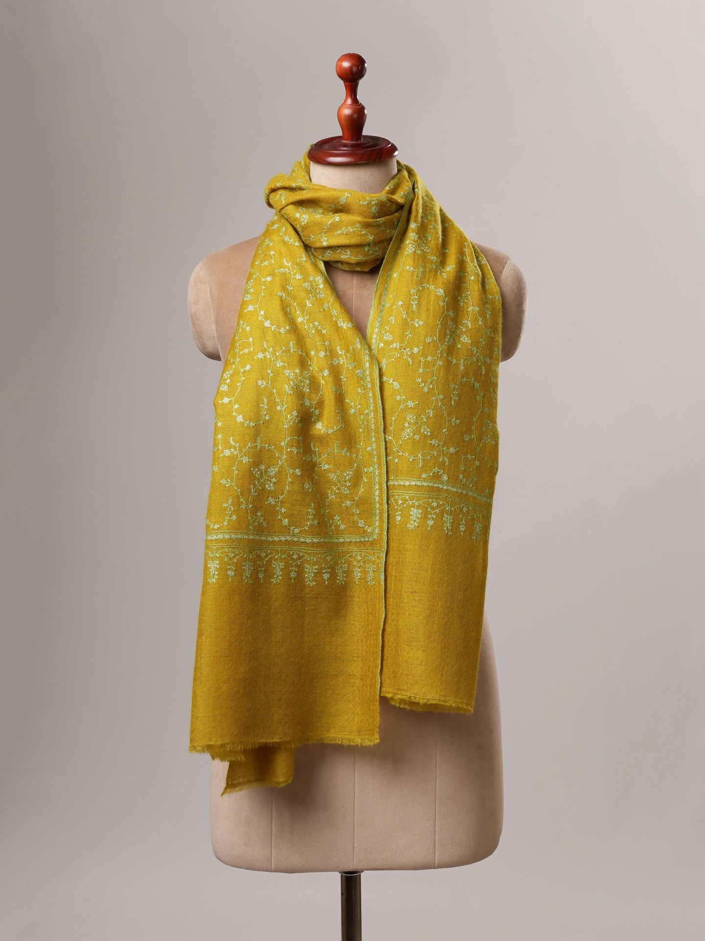 Featherlight Baby Soft Handwoven Cashmere Scarf with Hand Embroidery Shahkaar