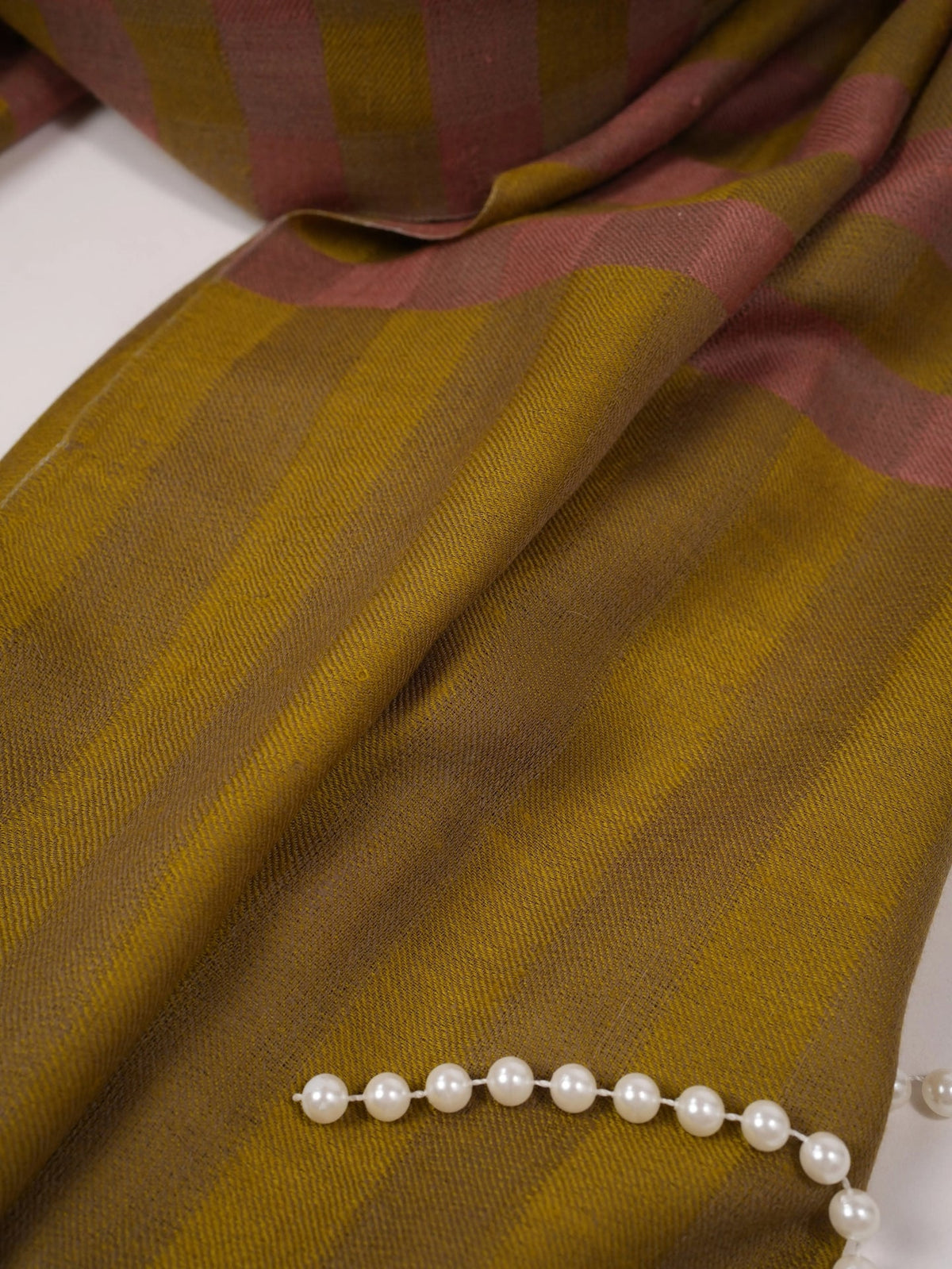 Handwoven Dual Shade Weave Pashmina Shawl with Check Weave