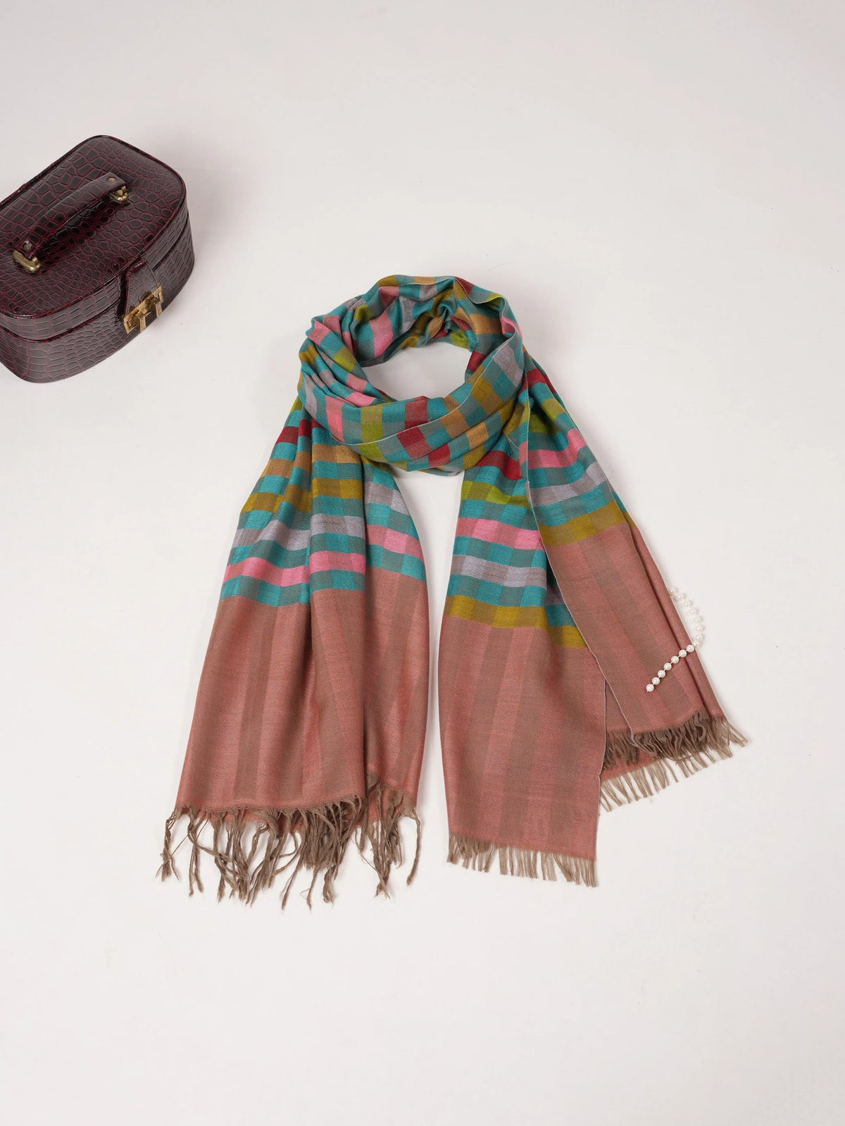 Dual Shade Weave Handwoven Soft Pashmina Shawl