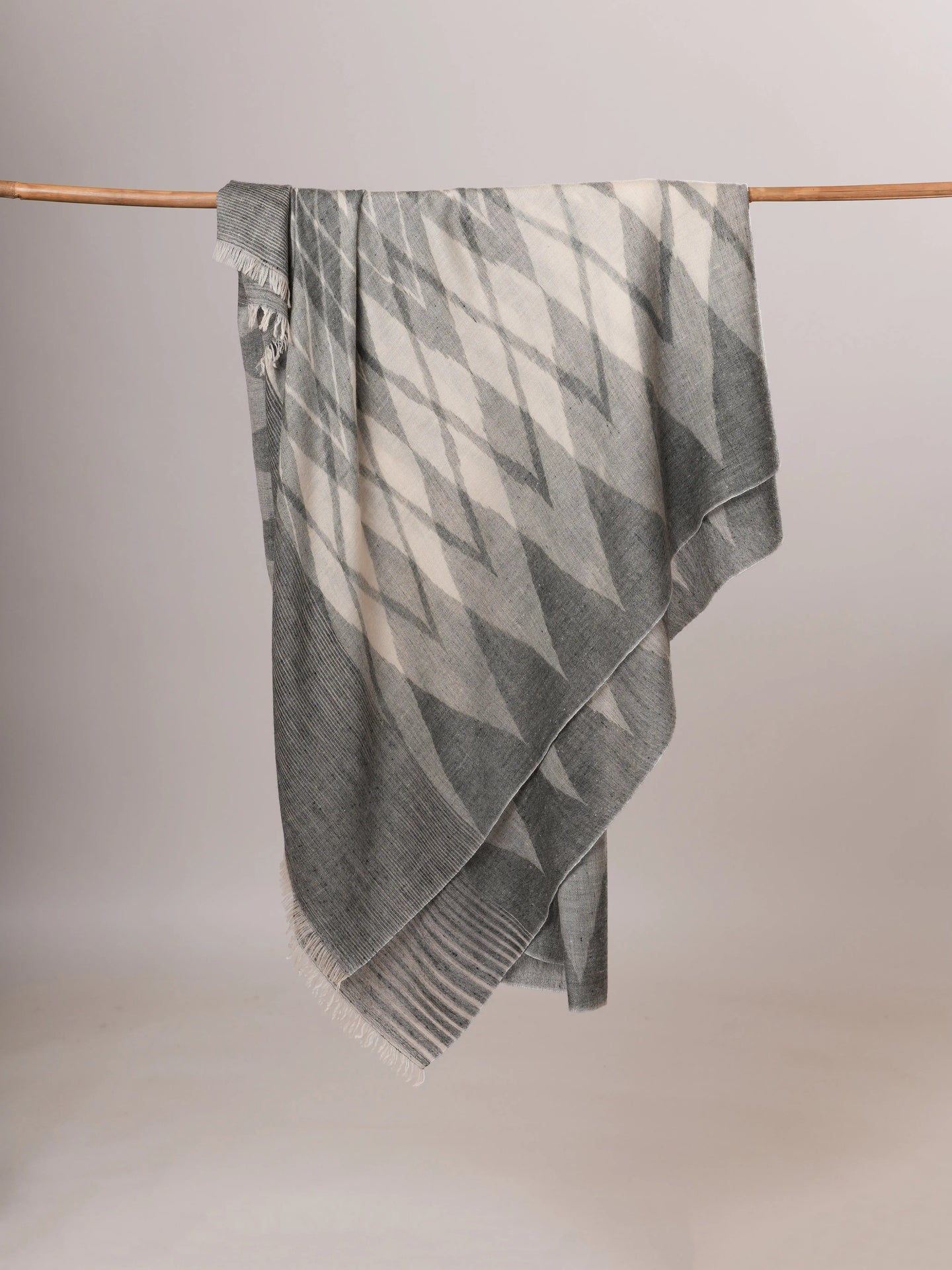 Oversized Ikat Handwoven Featherlight Pure Pashmina Shawl Shahkaar Global
