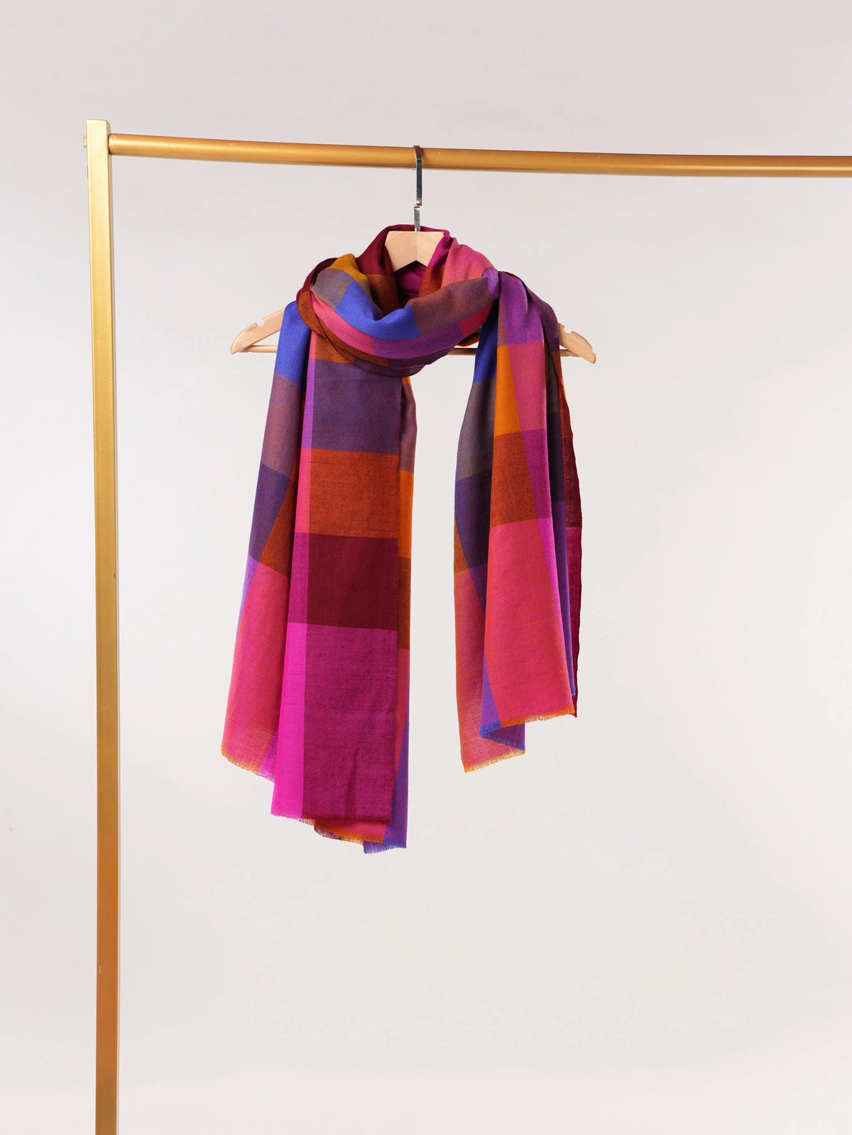 Contemporary Multicolor Handwoven Pure Pashmina Shawl