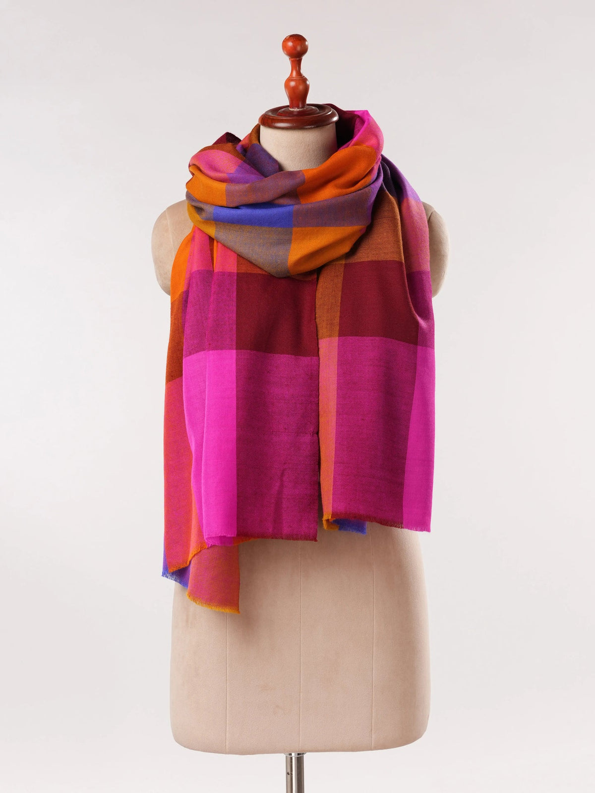 Contemporary Multicolor Handwoven Pure Pashmina Shawl