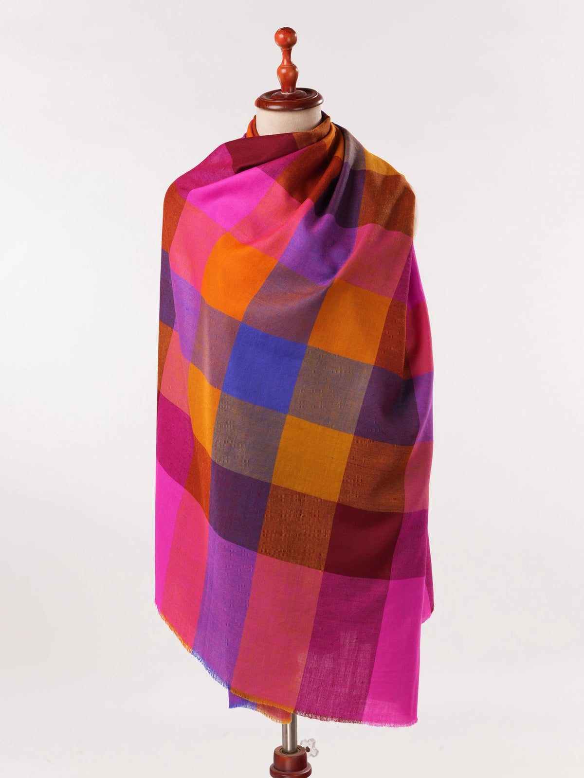 Contemporary Multicolor Handwoven Pure Pashmina Shawl