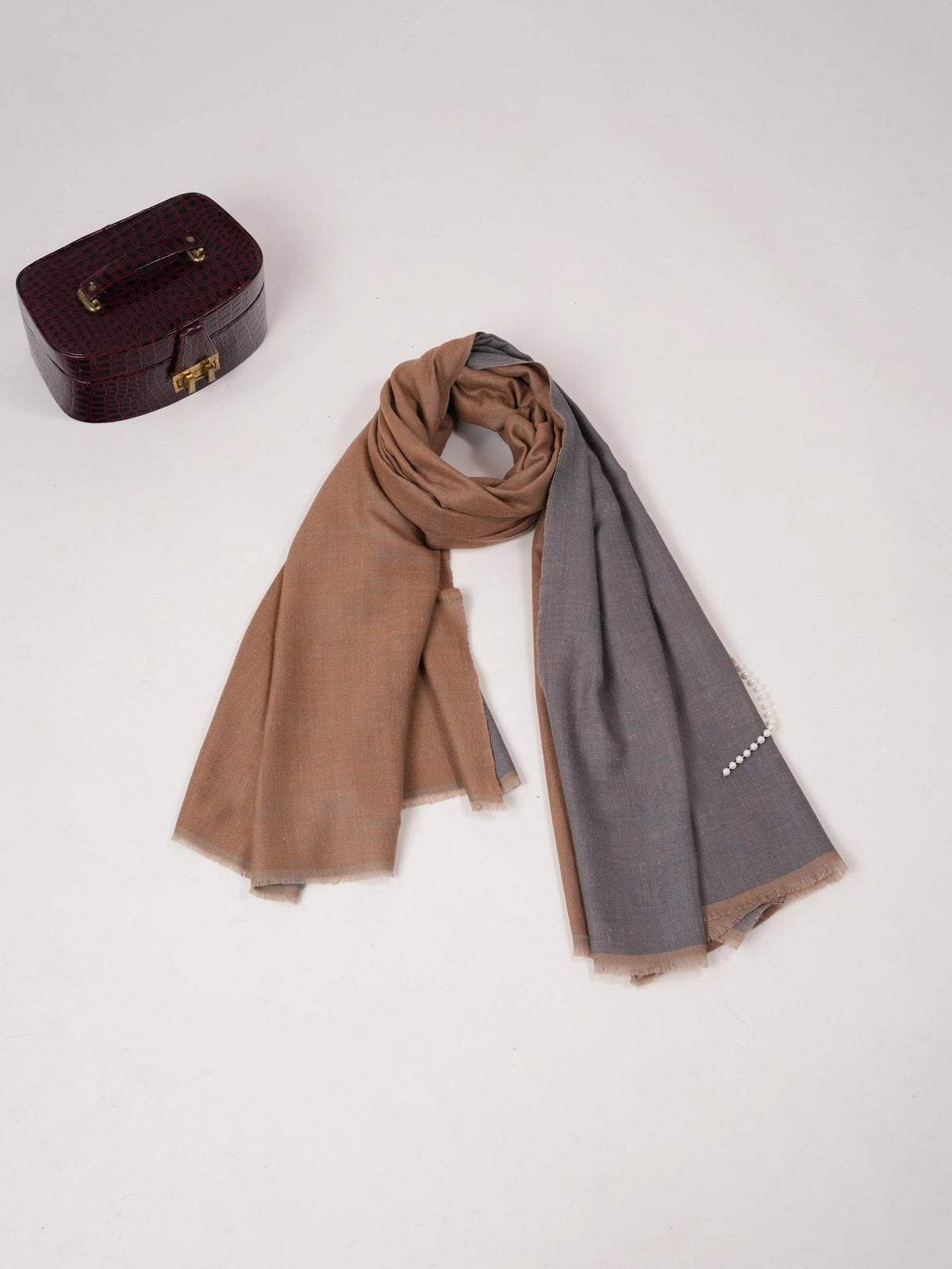 Dual Shade Handwoven Original Pashmina Shawl